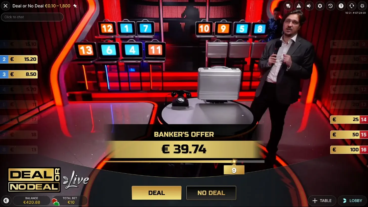 Deal or no Deal Live phase principale