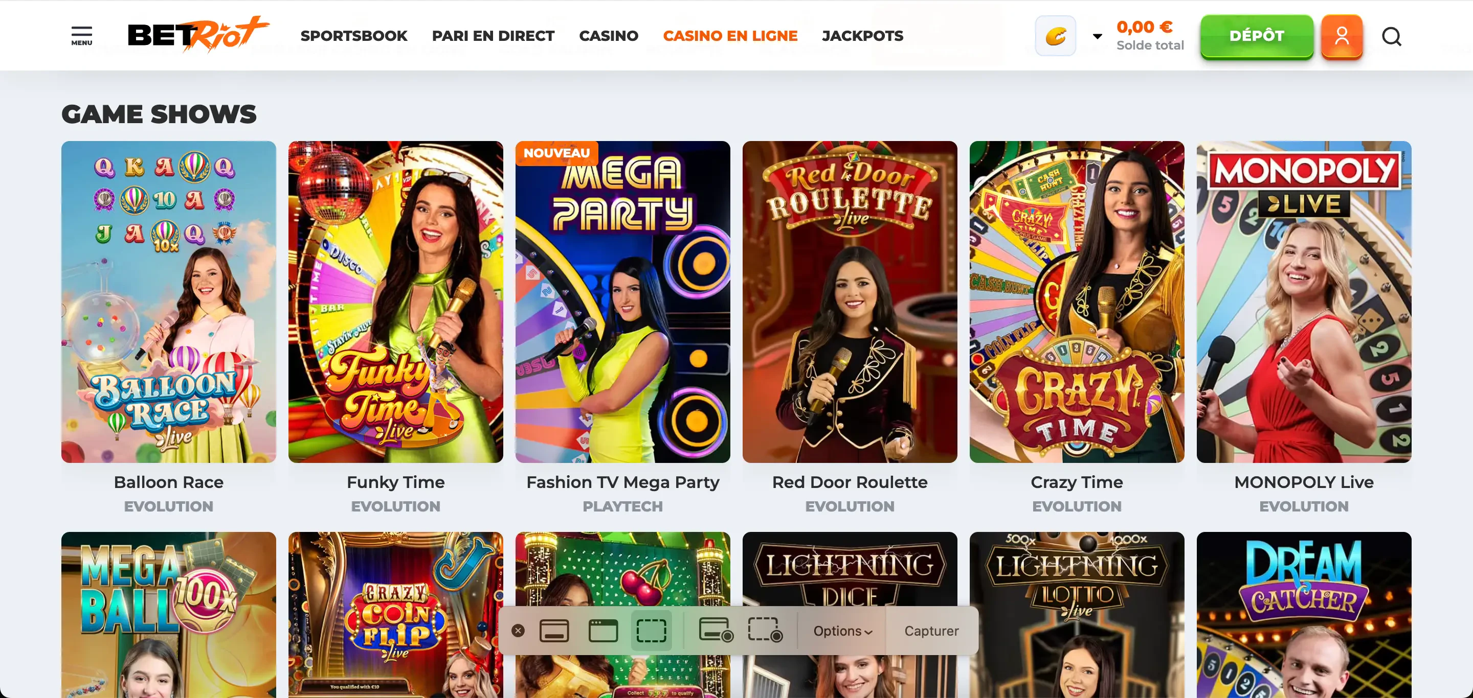 betriot casino en direct
