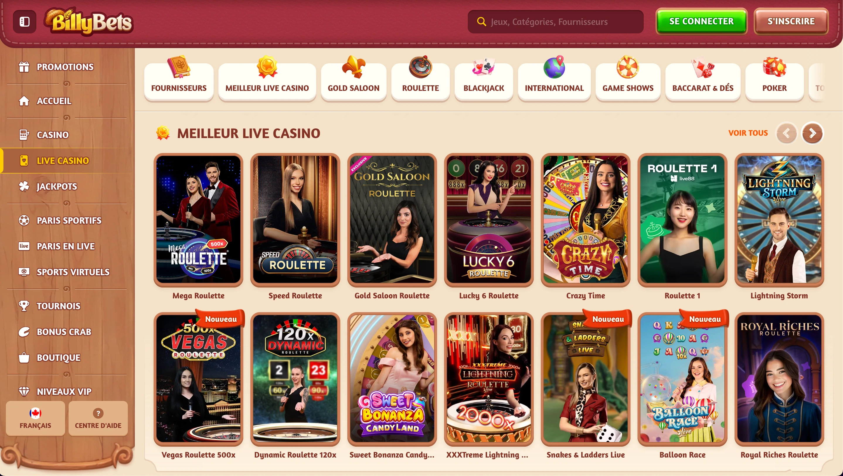 live casino billy bets