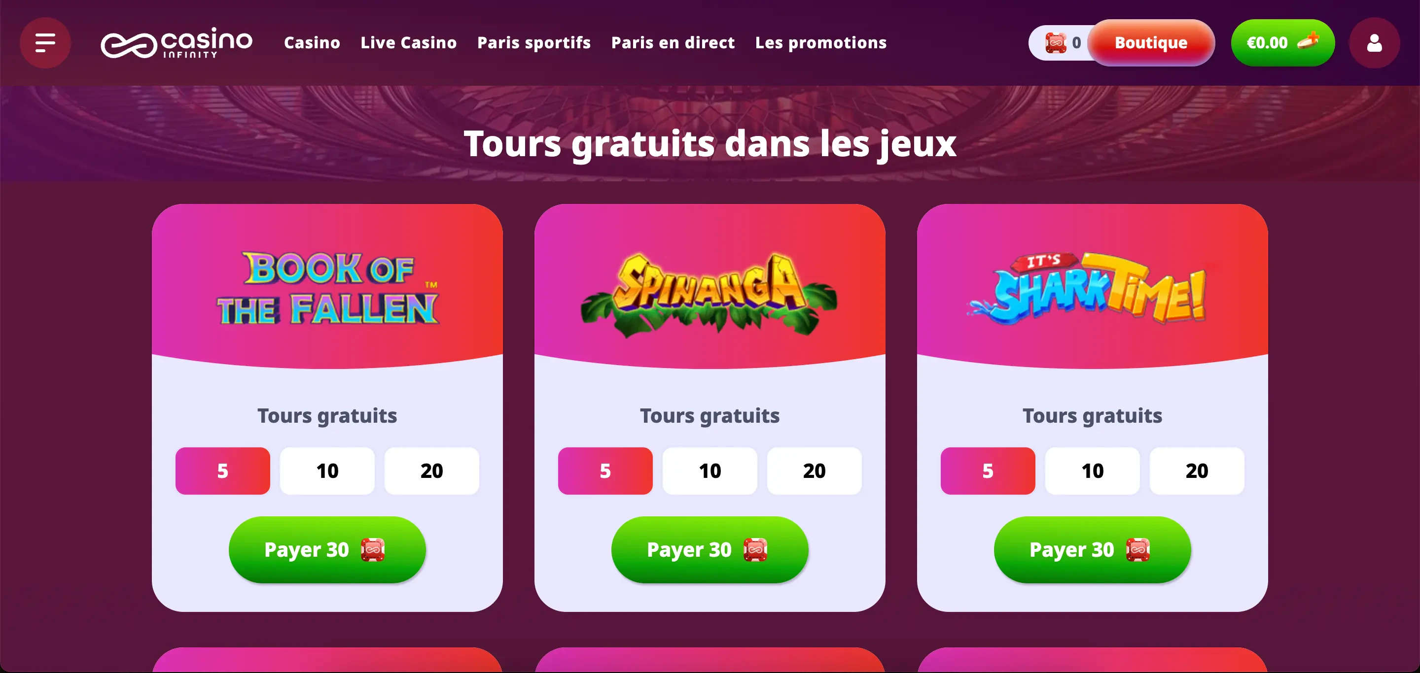 boutique casinoinfinity