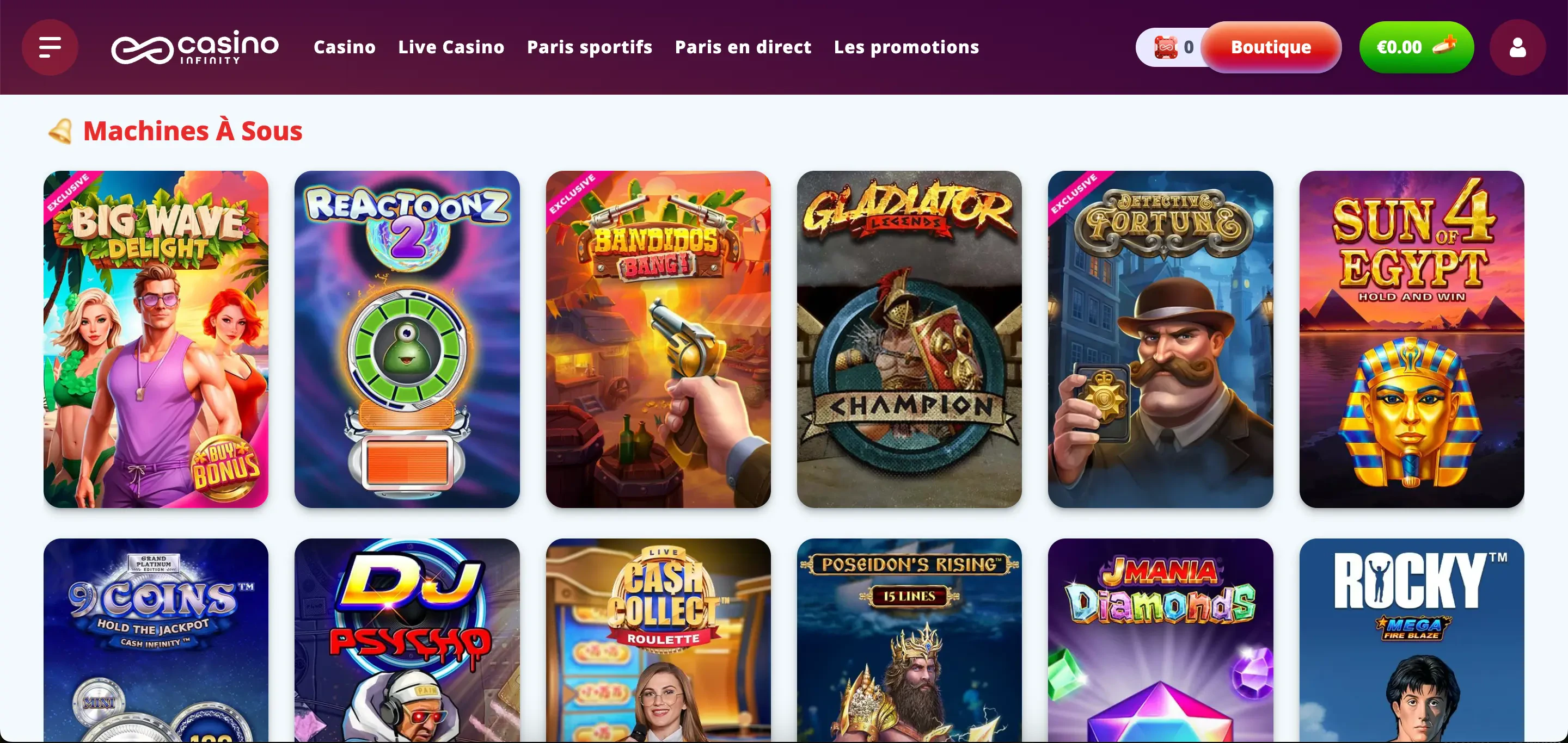 machines à sous casinoinfinity