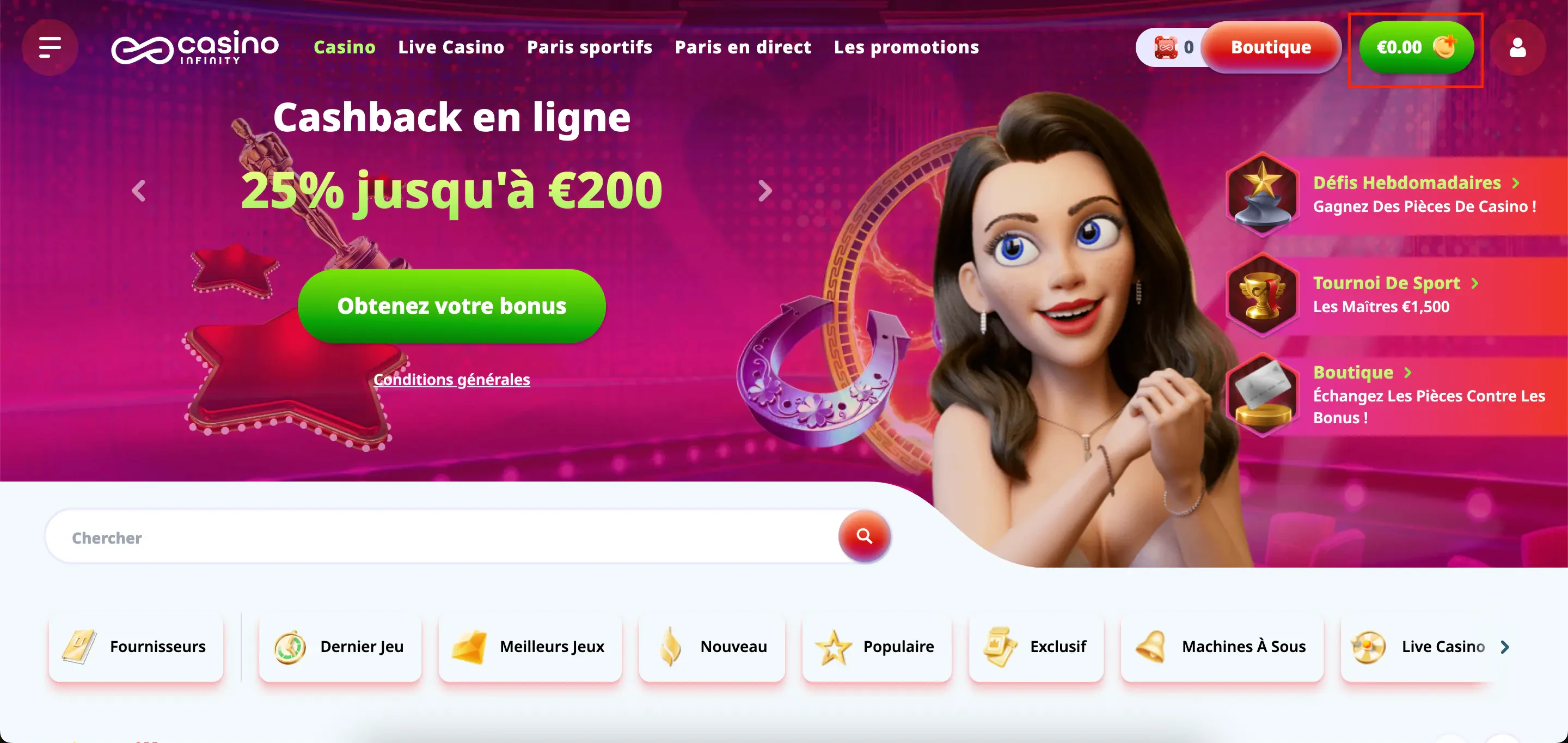 casinoinfinity dépôt