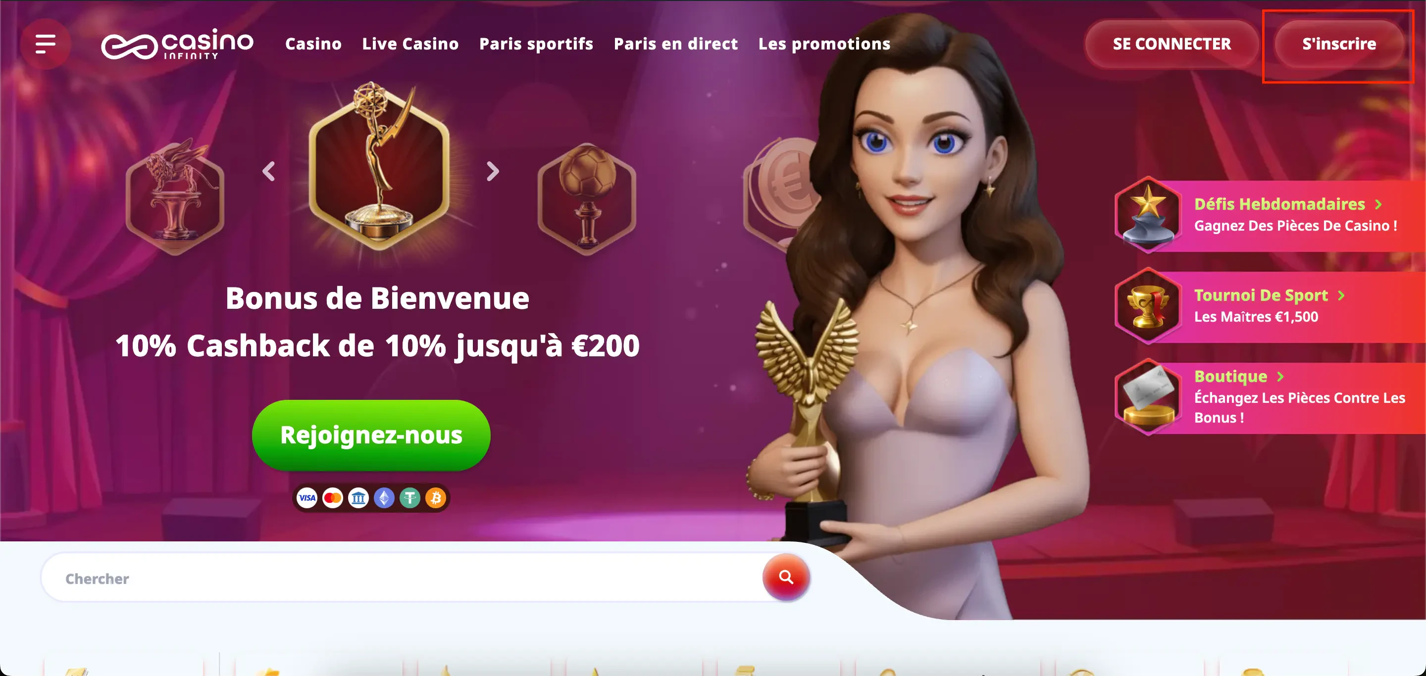 inscription casinoinfinity