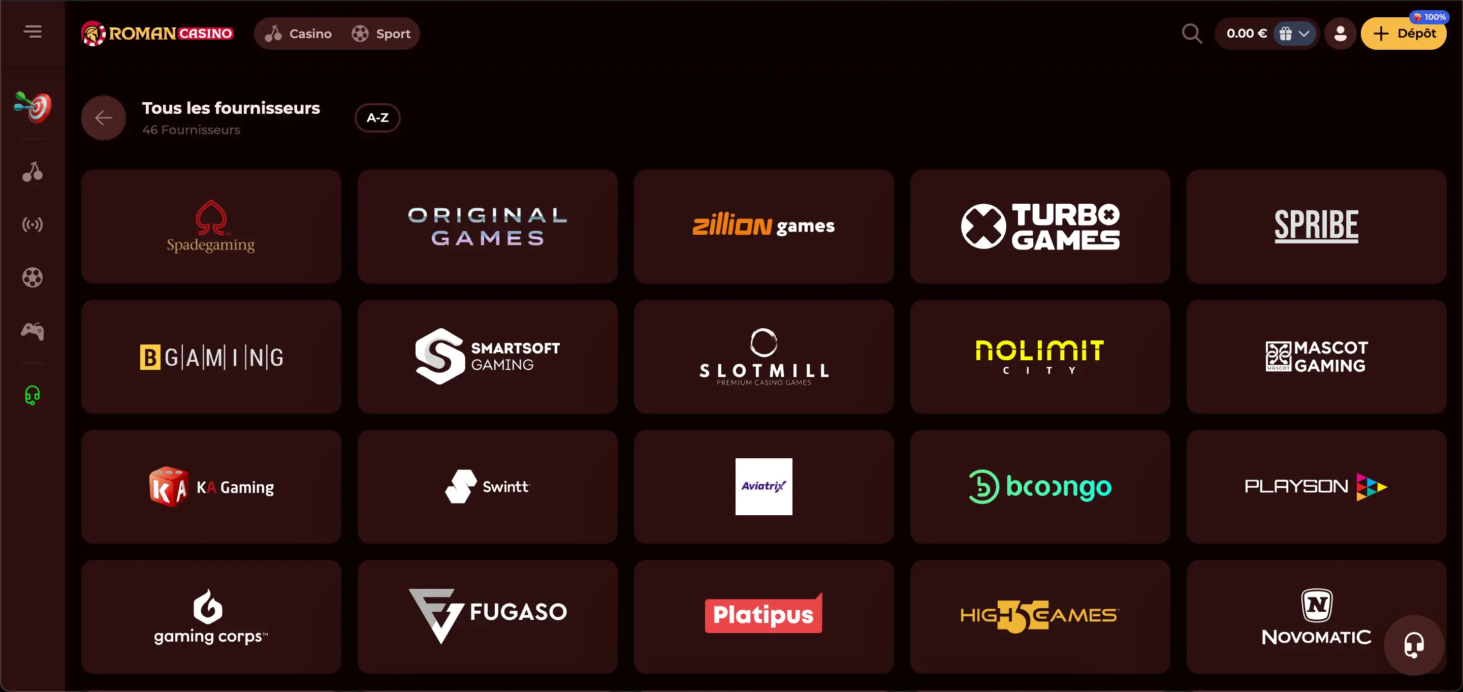 roman casino providers