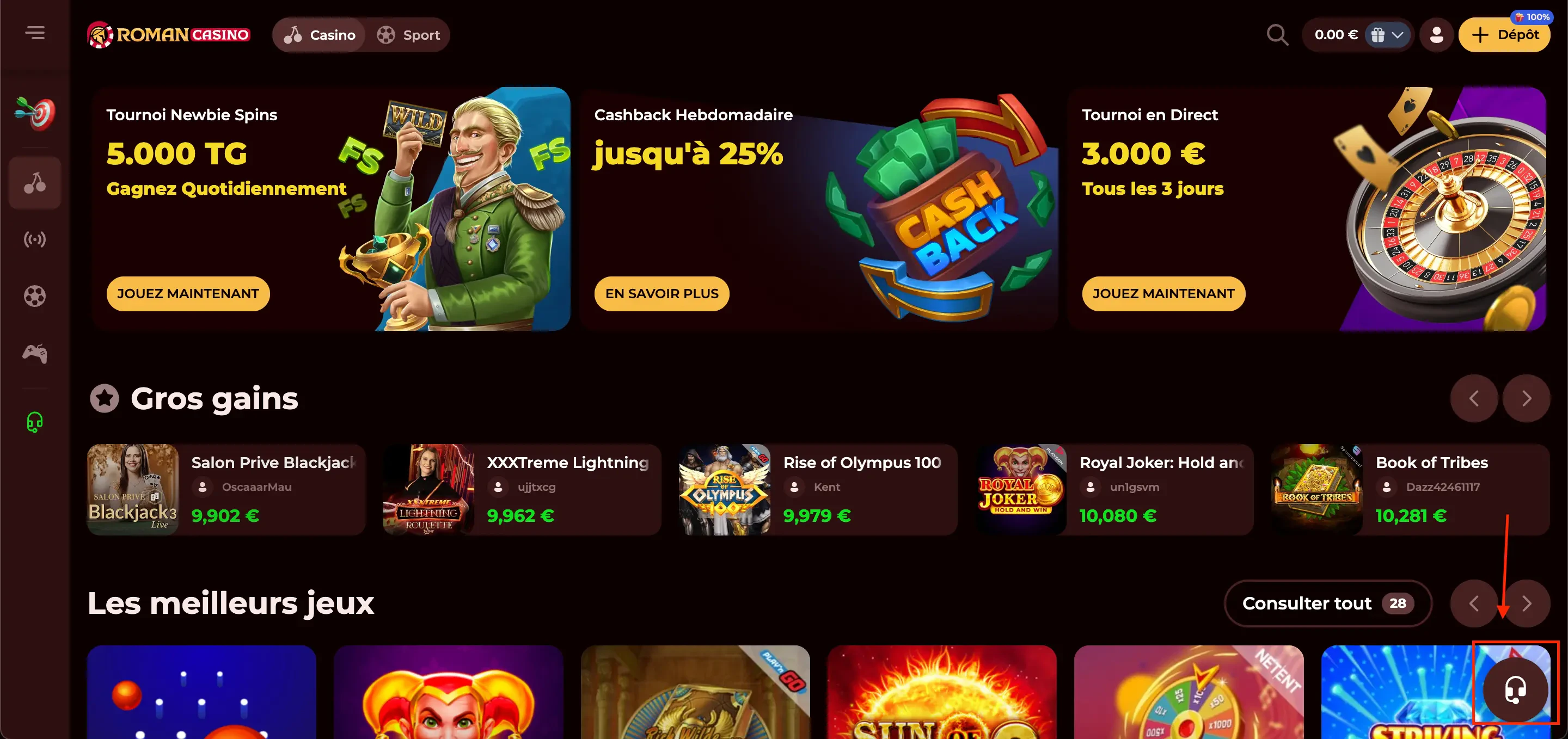 roman casino chat en direct