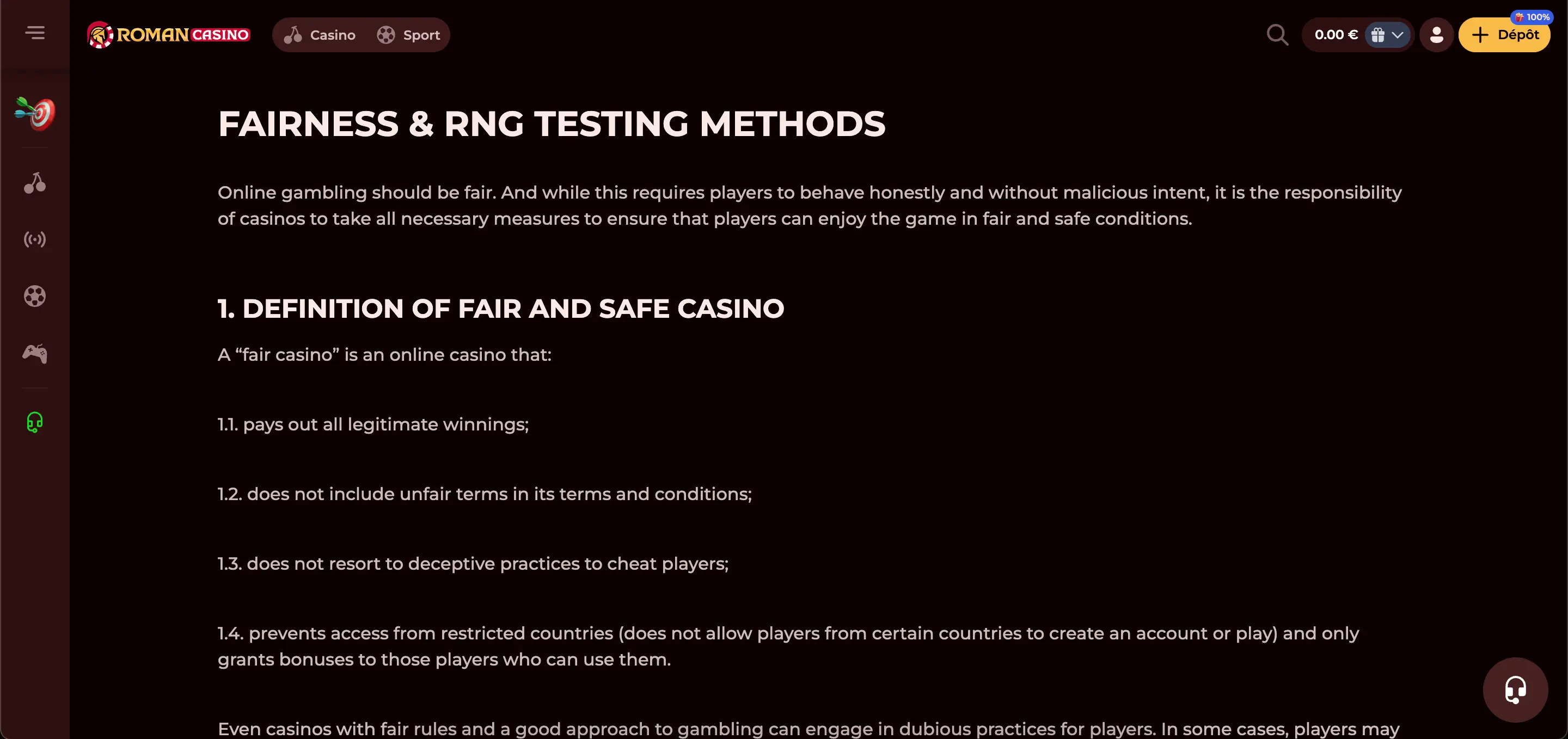 roman casino rng