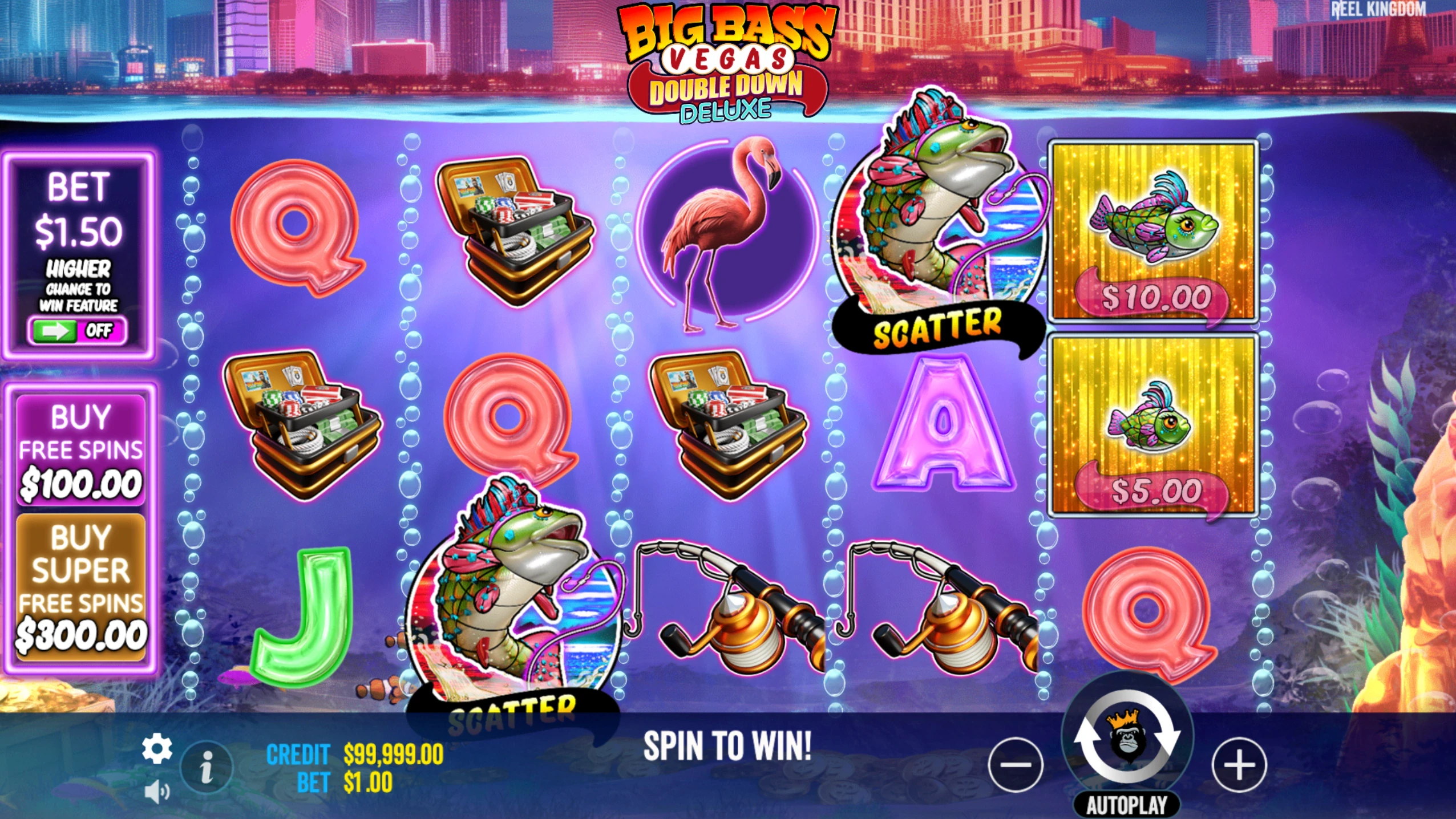 graphismes Big Bass Vegas Double Down Deluxe