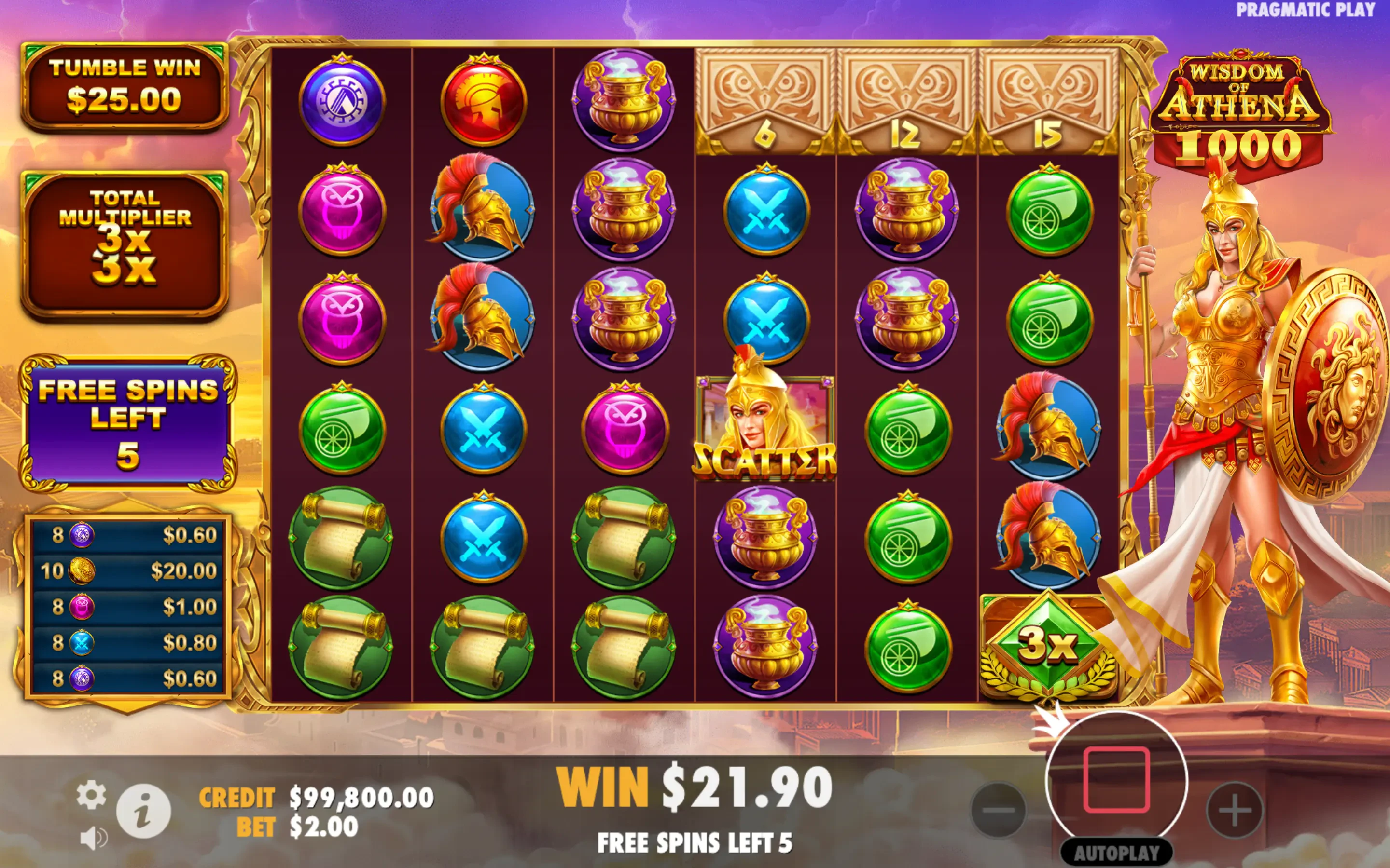 wisdom of athena 1000 bonus