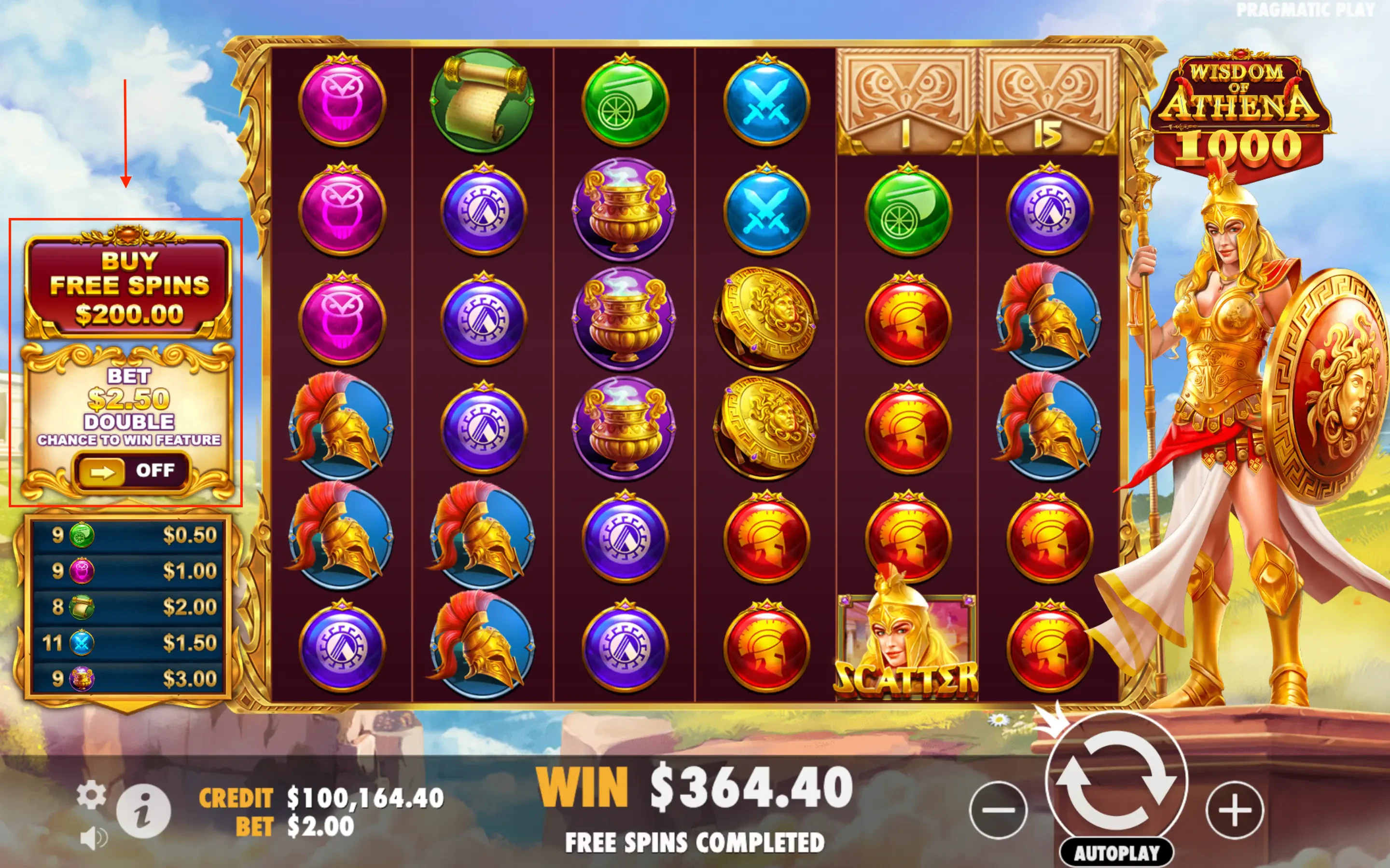wisdom of athena 1000 bonus buy