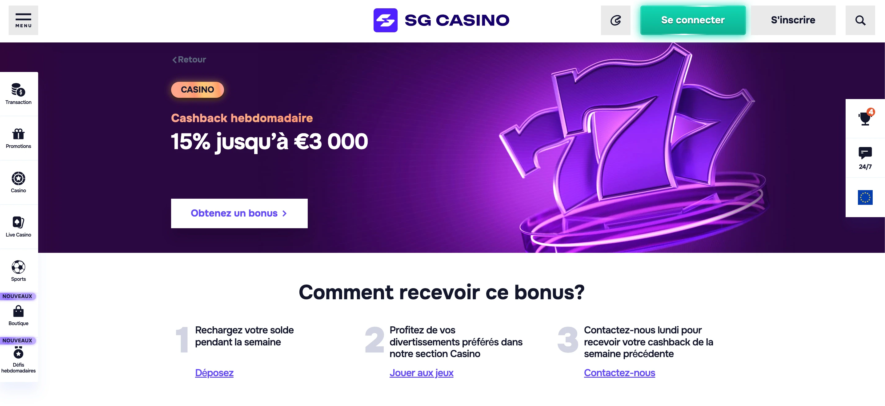 cashback sg casino