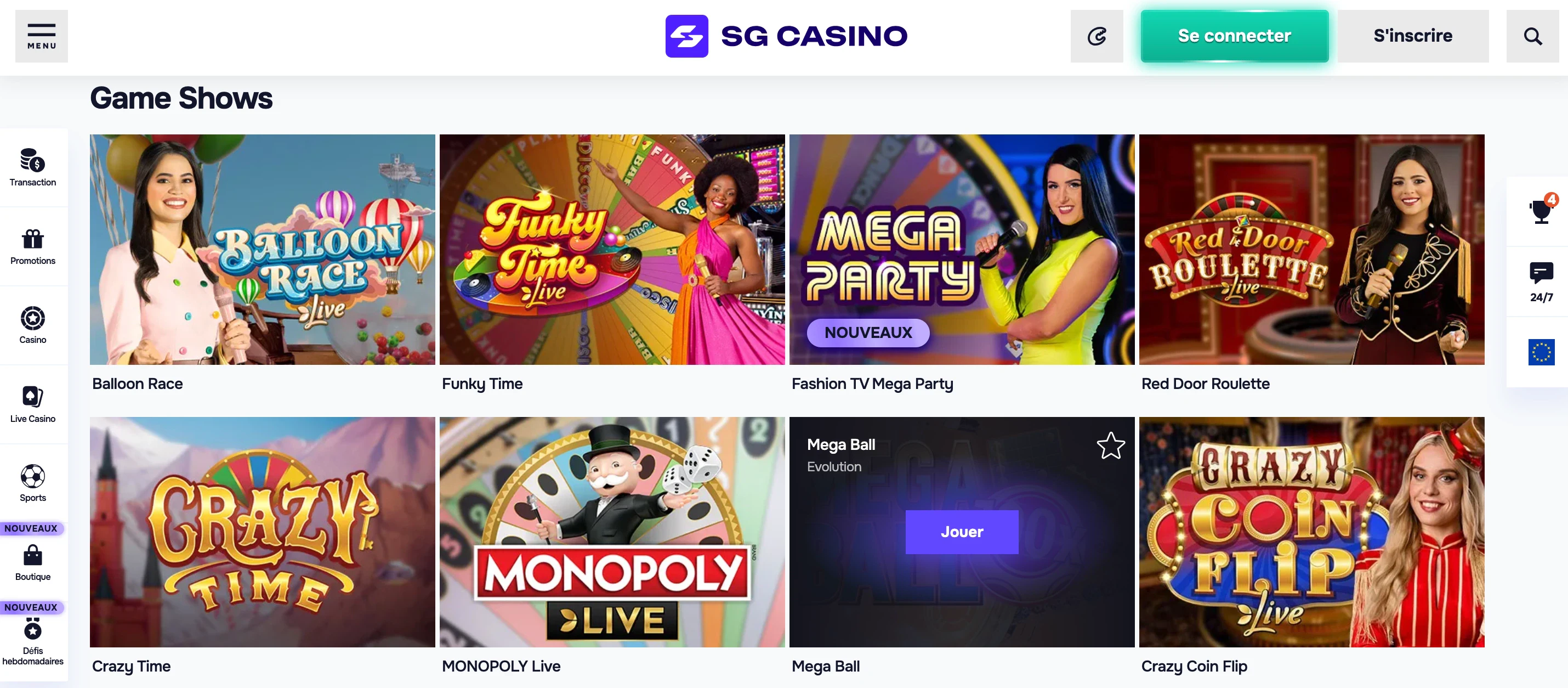 jeux live sg casino