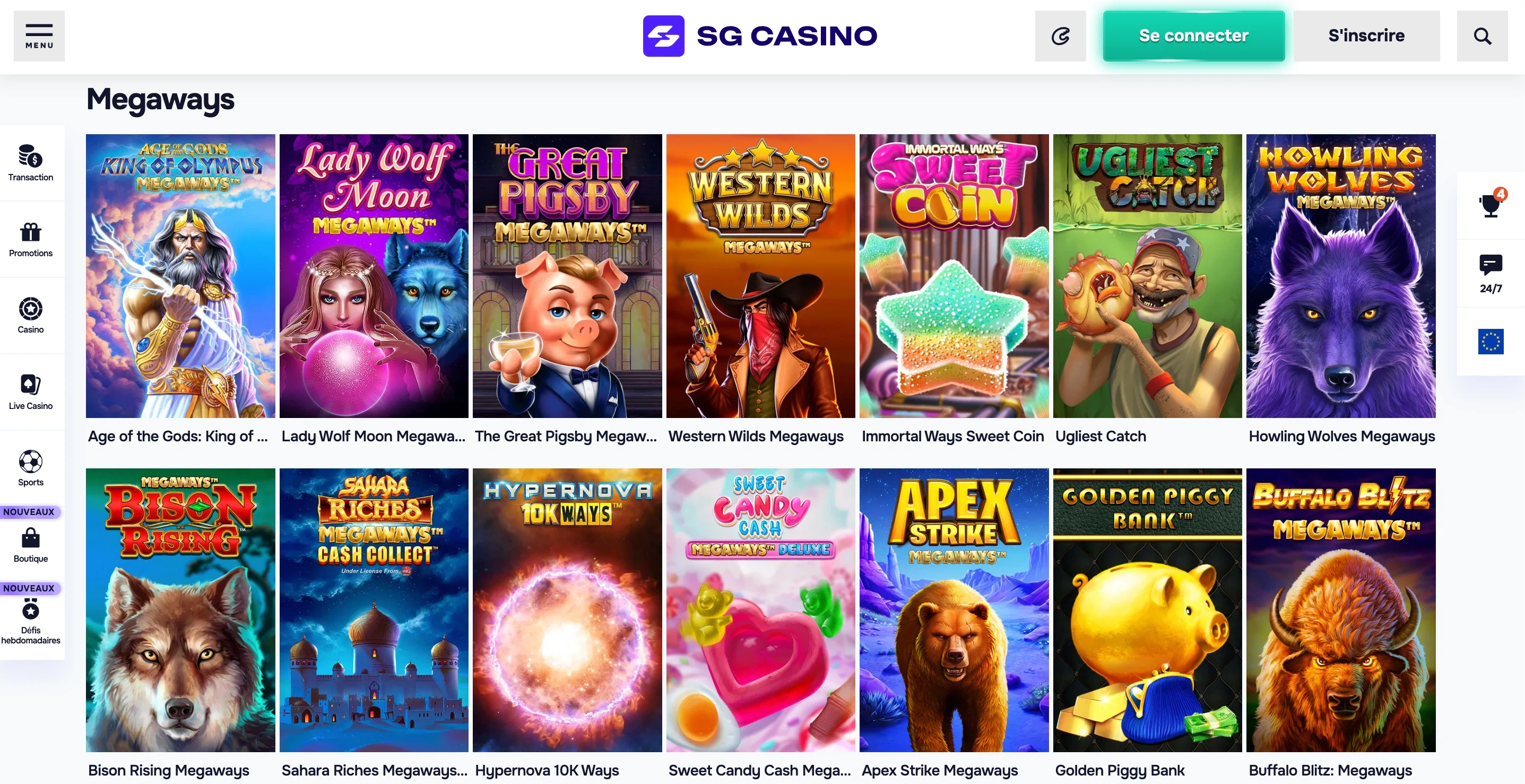 megaways sg casino