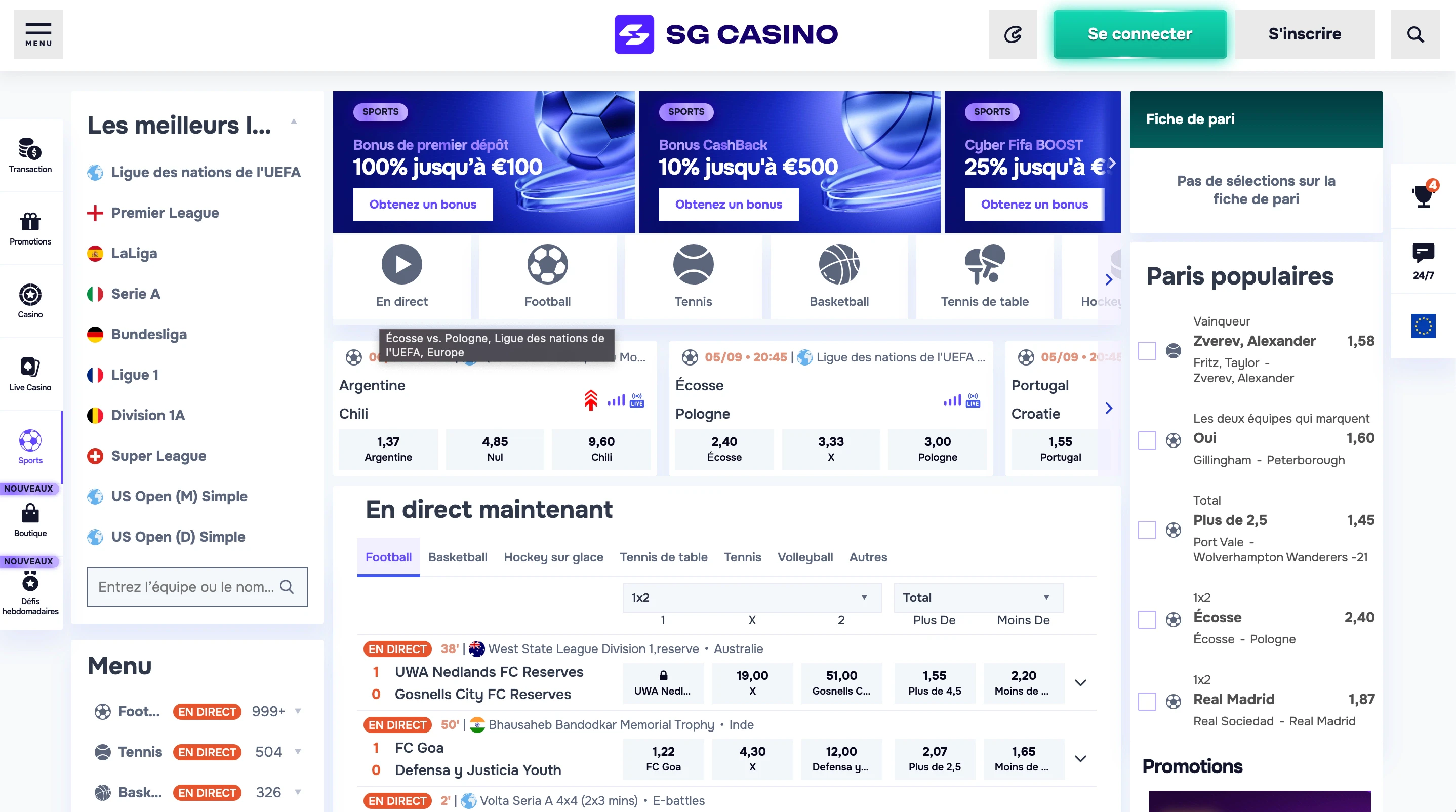 paris sportifs sg casino