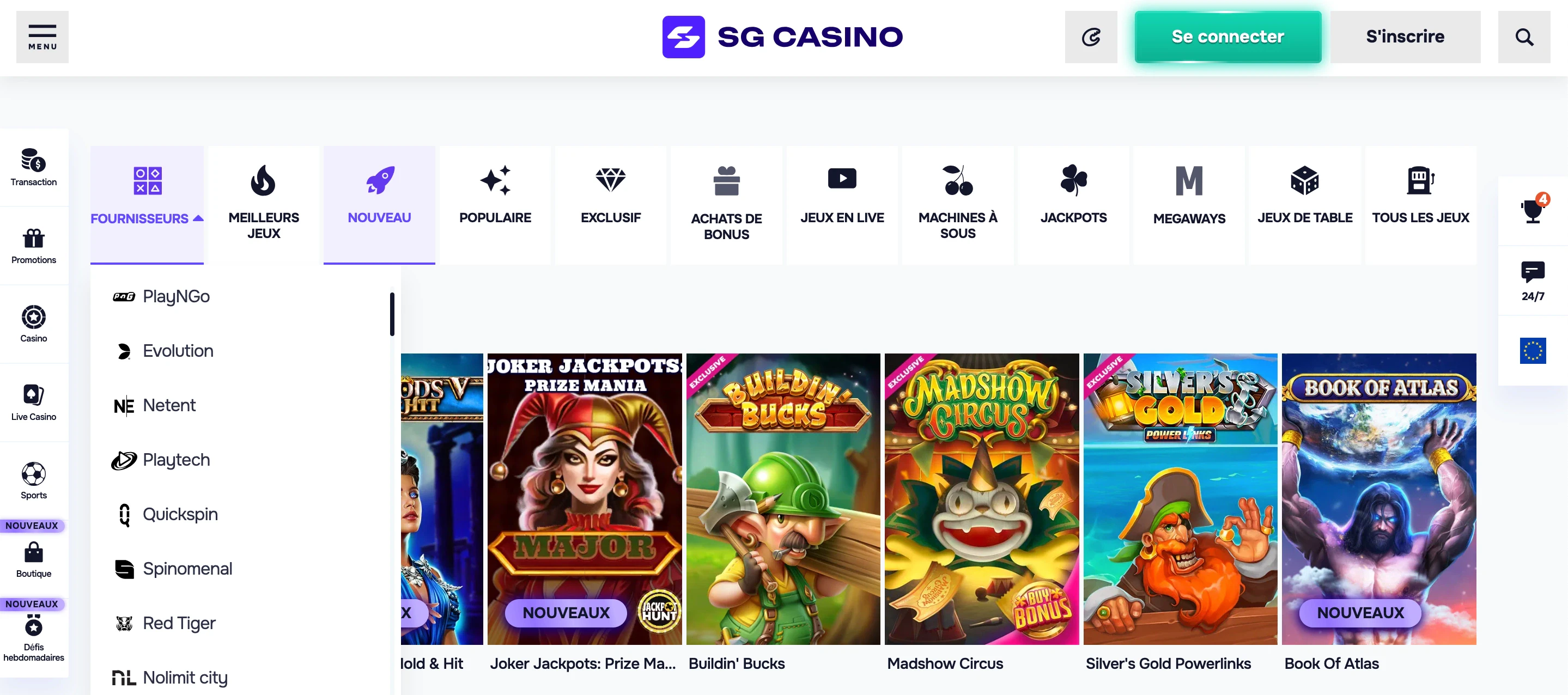providers sg casino