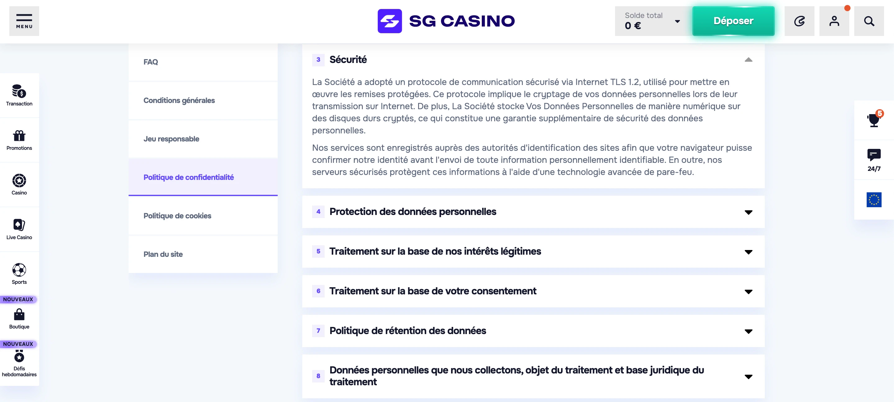 fiabilité sg casino