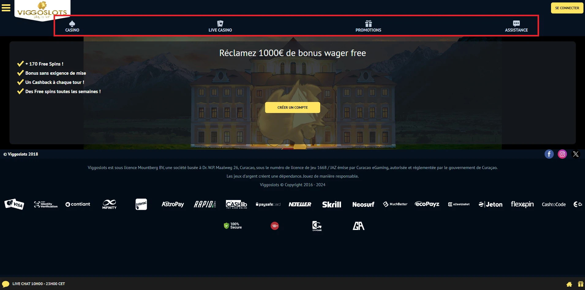 Interface viggoslots