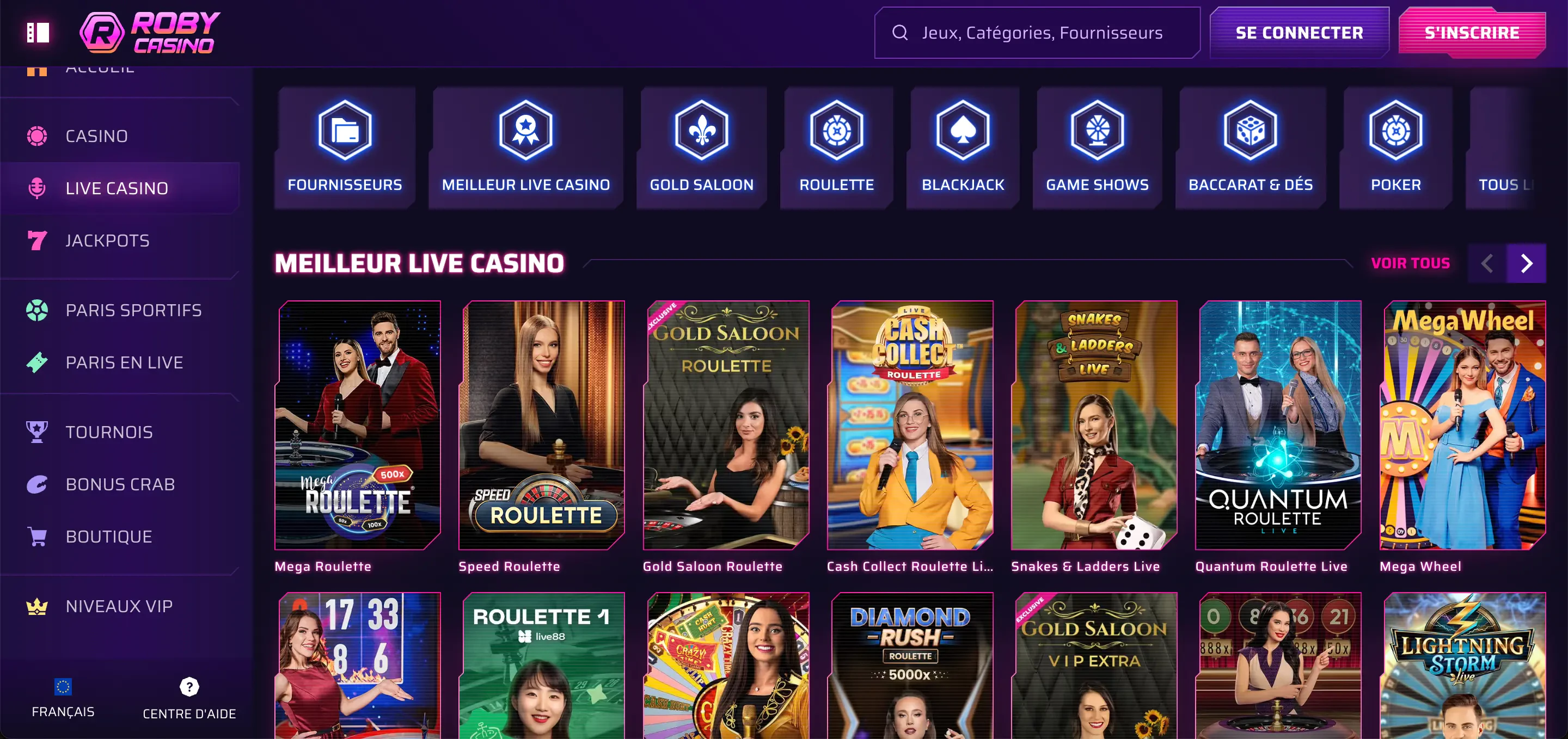robycasino live casino