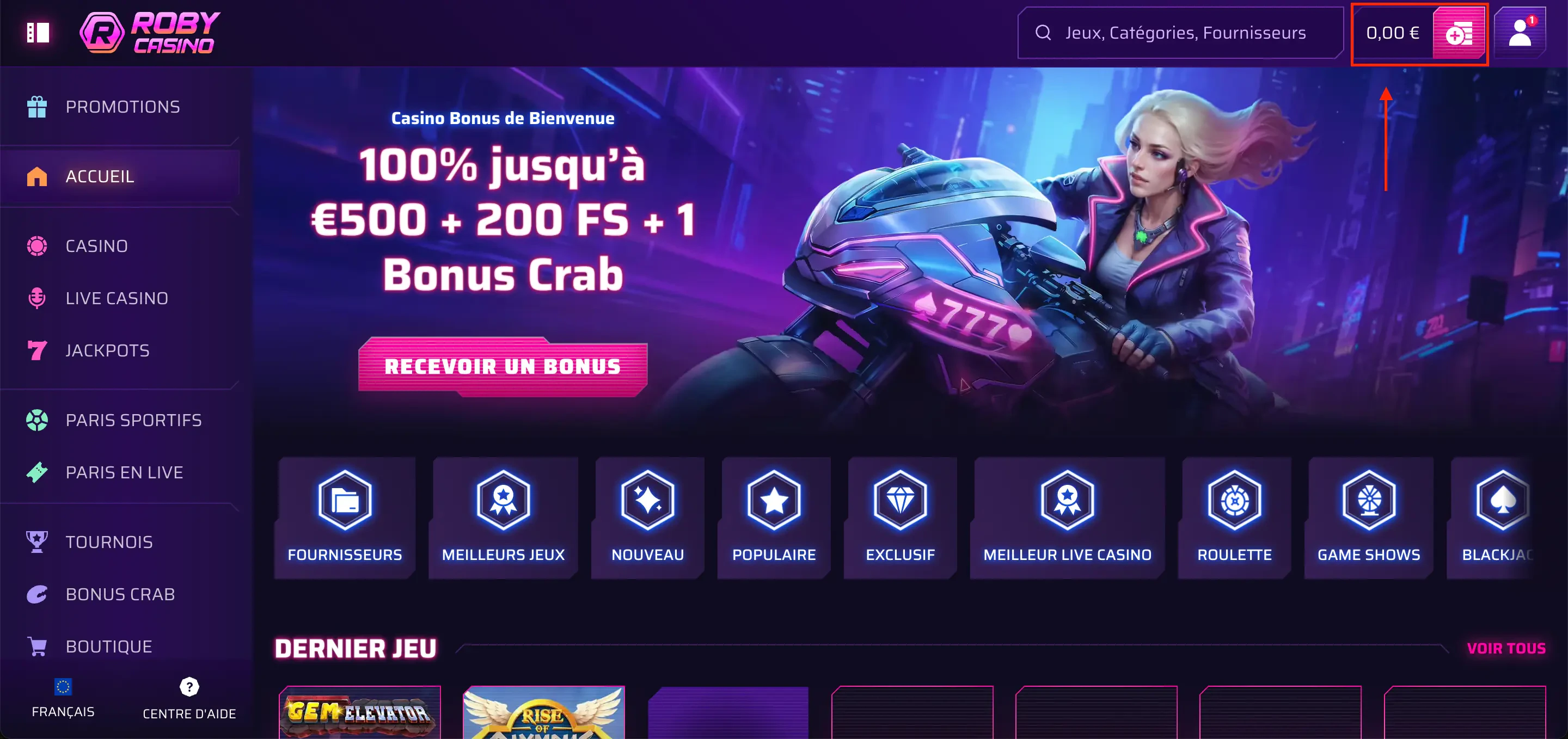 robycasino dépôt