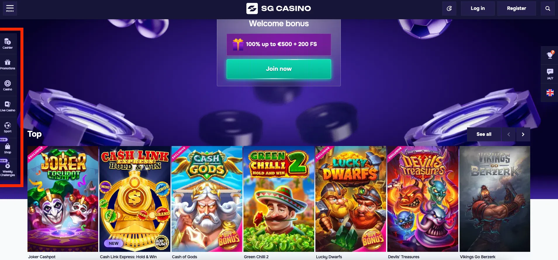 catégorie SG Casino