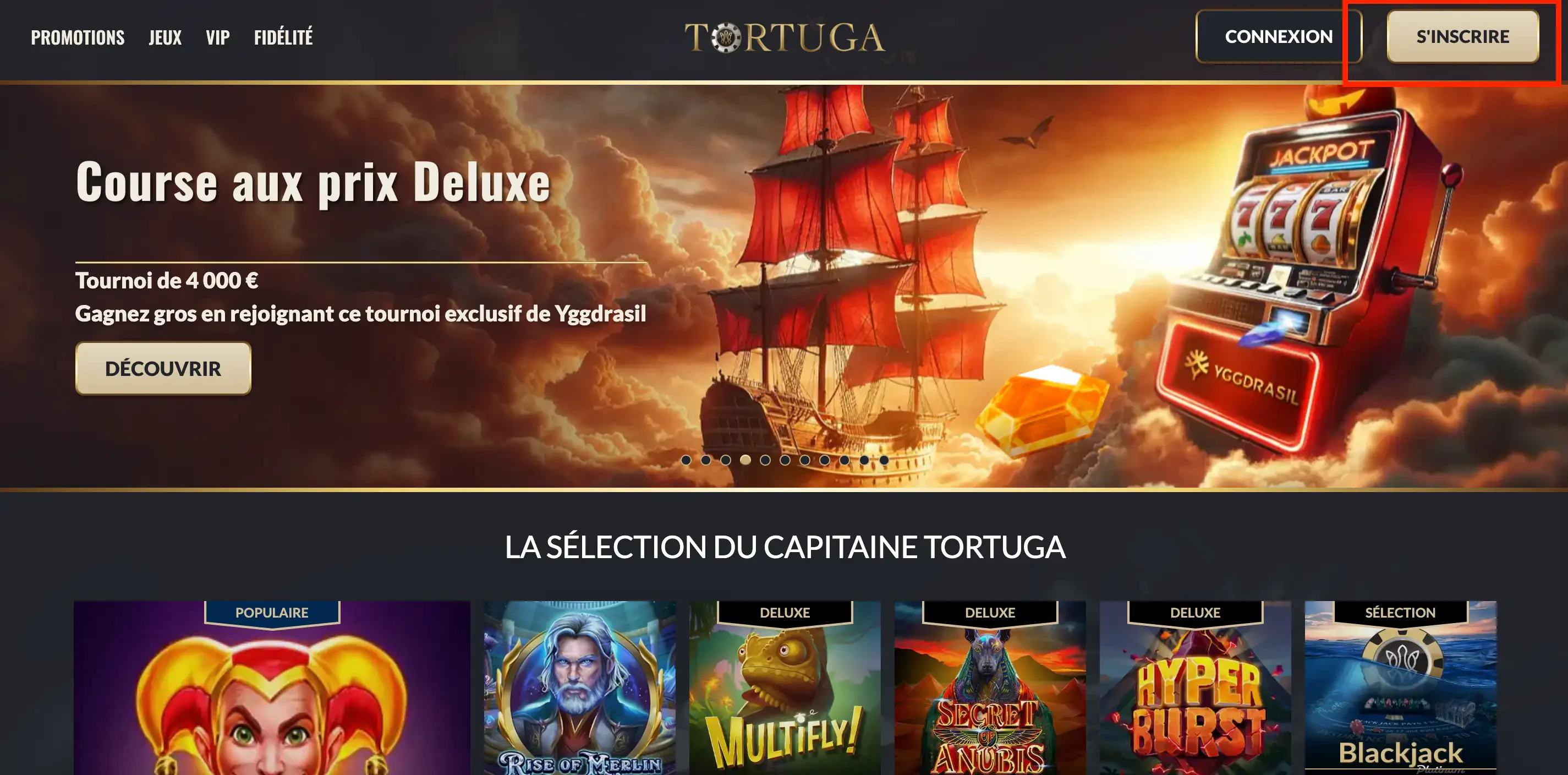 Tortuga Casino inscription