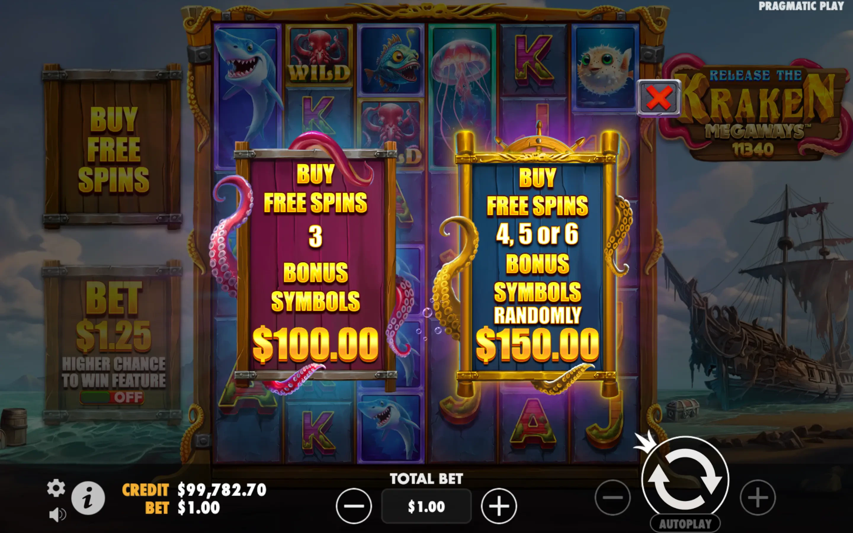 release the kraken megaways bonus buy