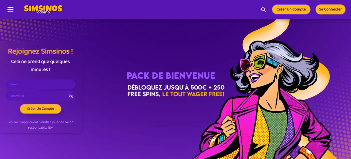 Simsino page d'accueil