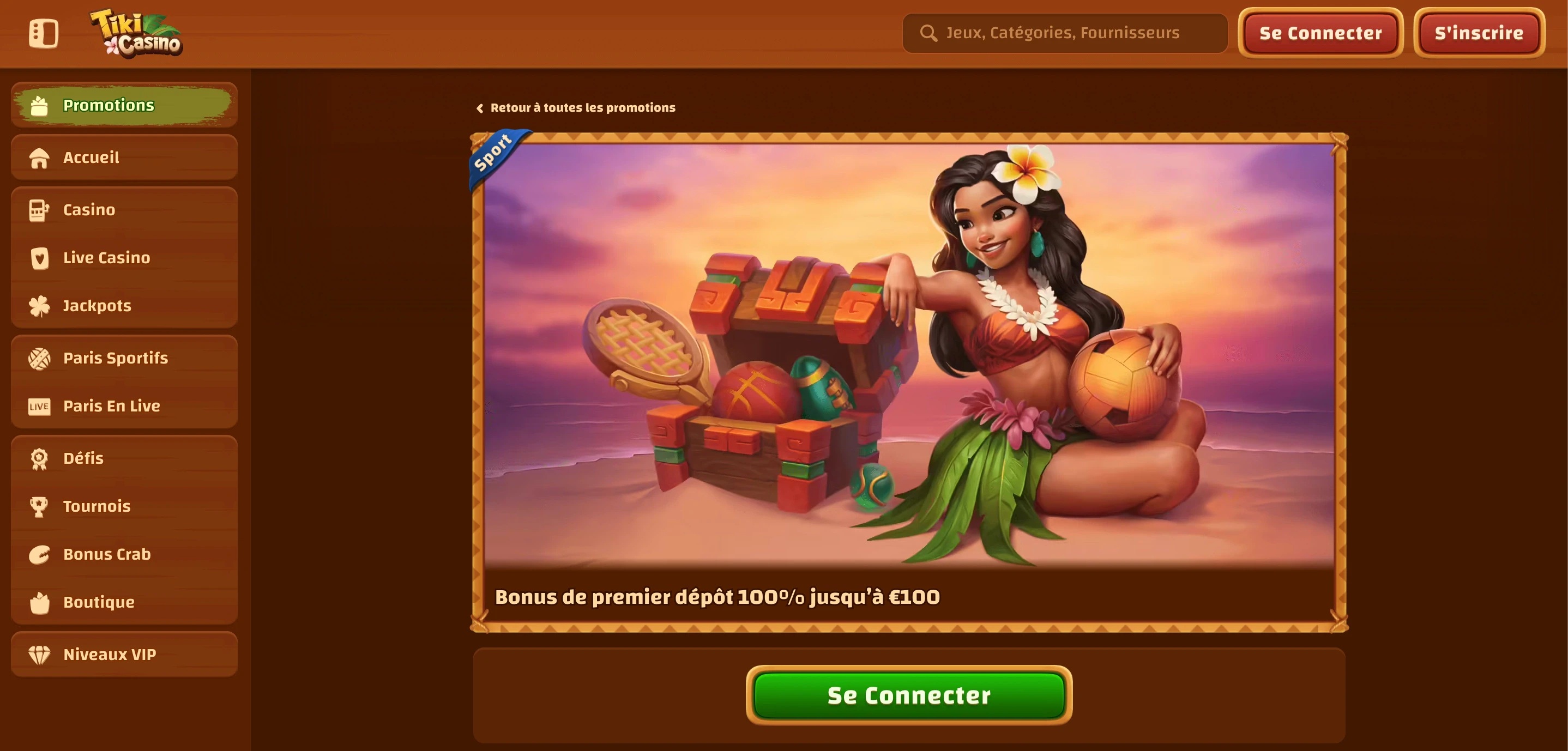 bonus sport tiki casino
