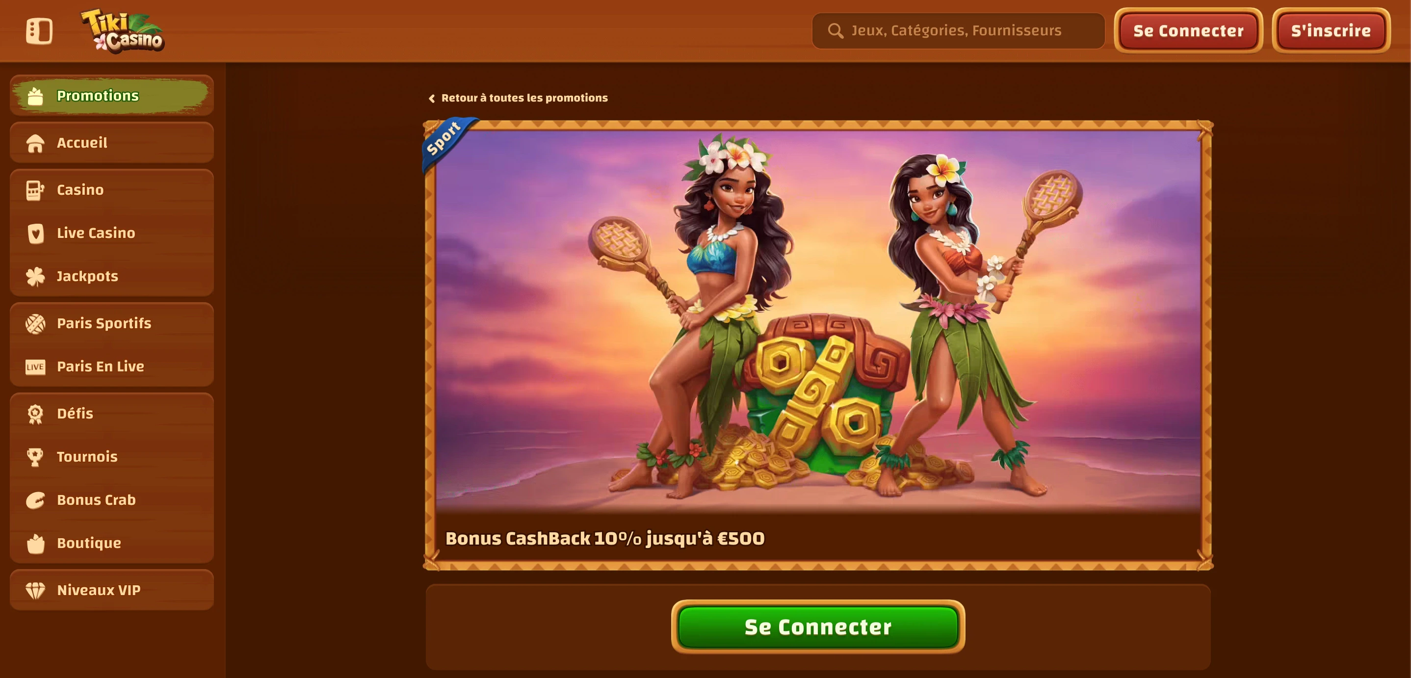 cashback sport tiki casino