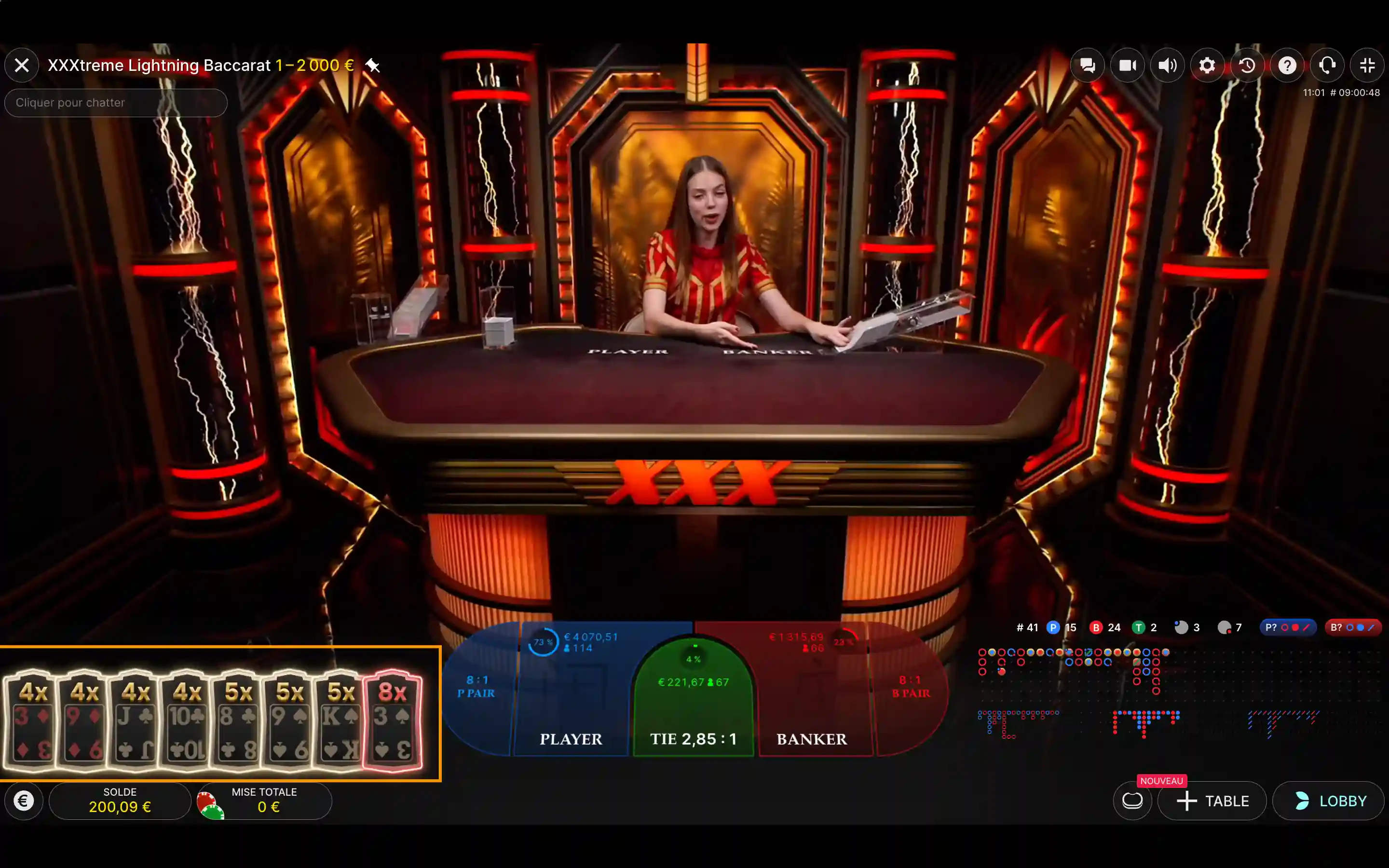 xxxtreme lightning baccarat live