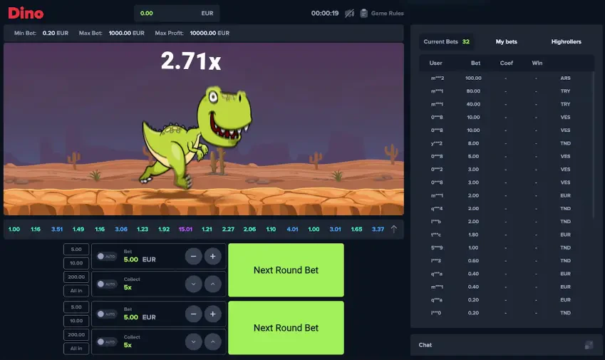 Jeu crash dino