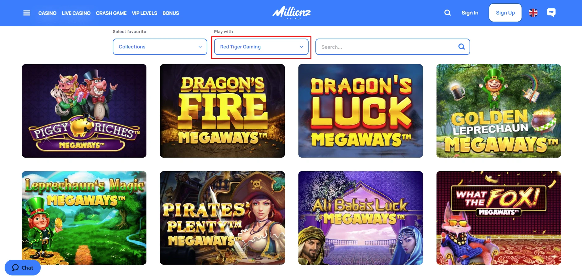 Millionz Casino Red Tiger Games