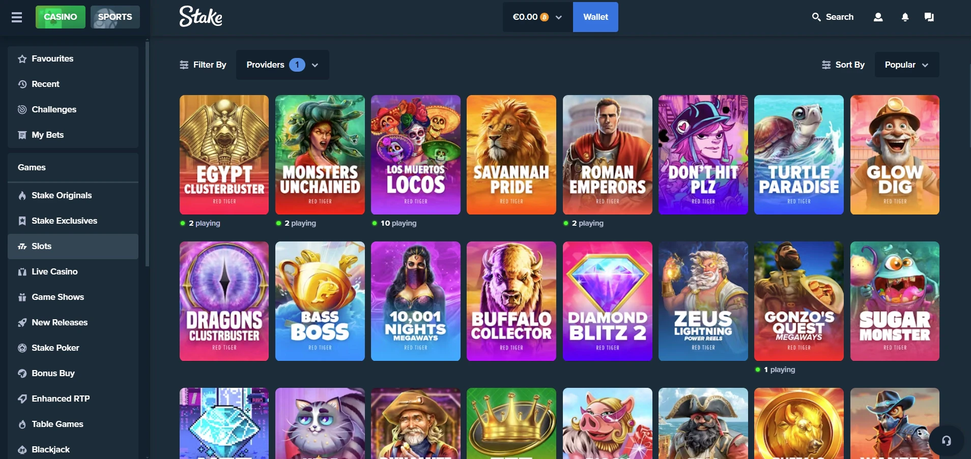 Stake Casino Red Tiger Games
