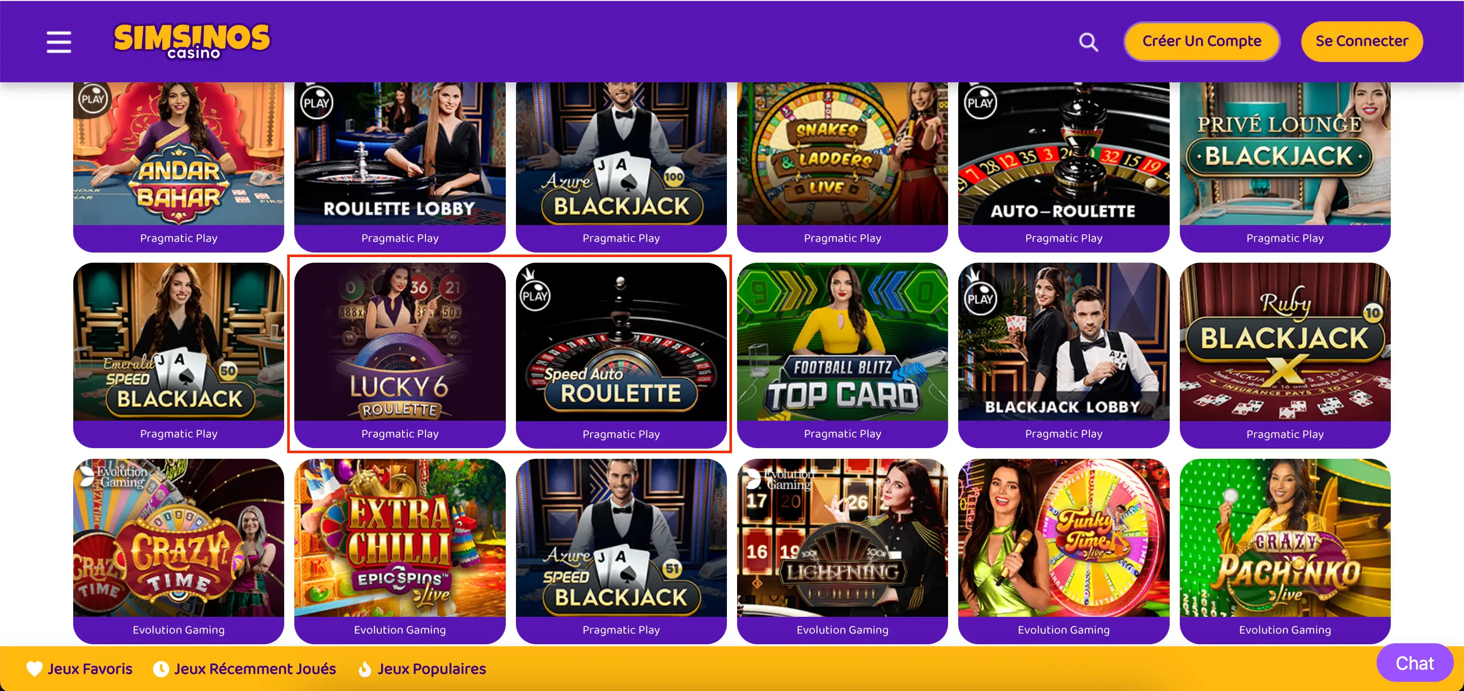 simsinos roulette live