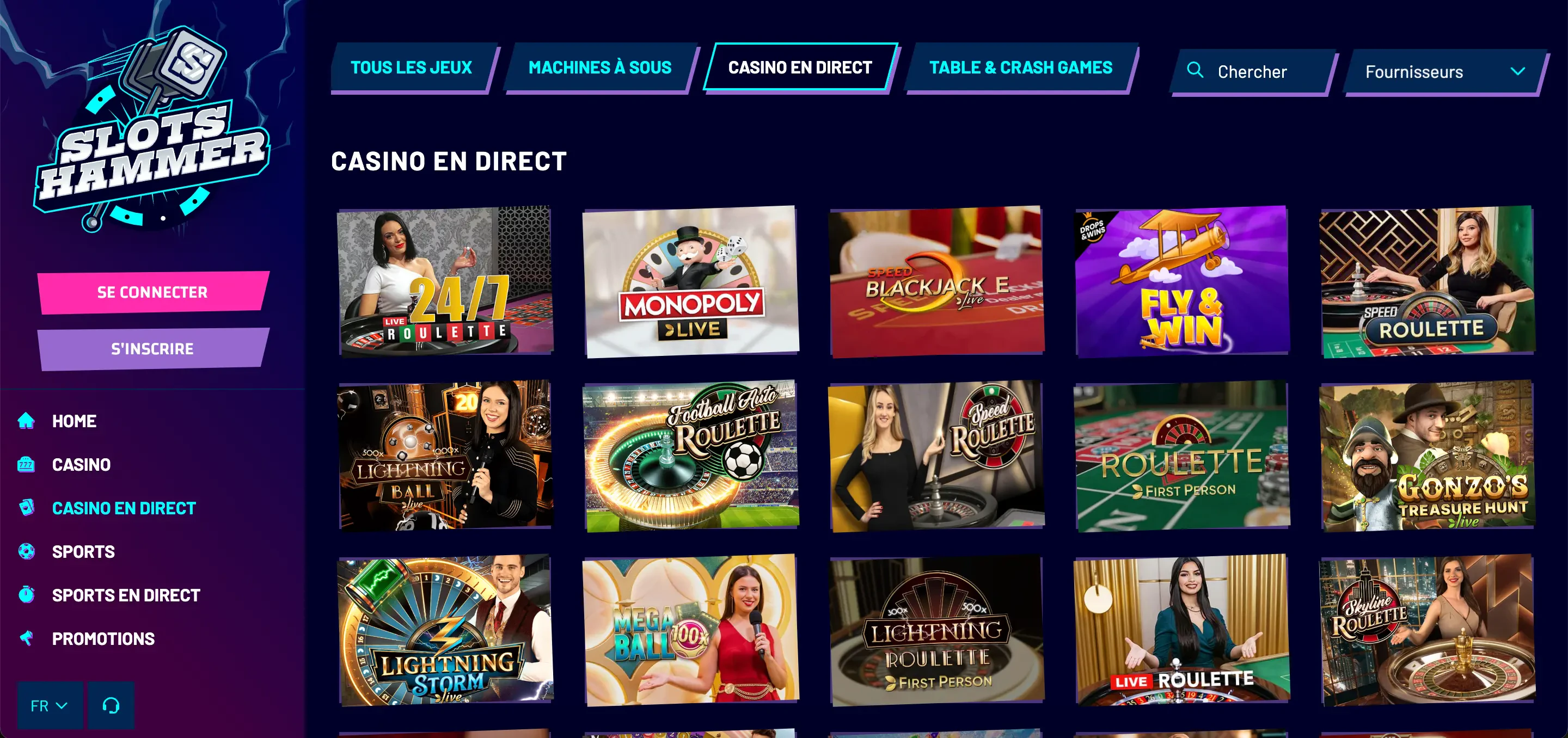 slots hammer live casino