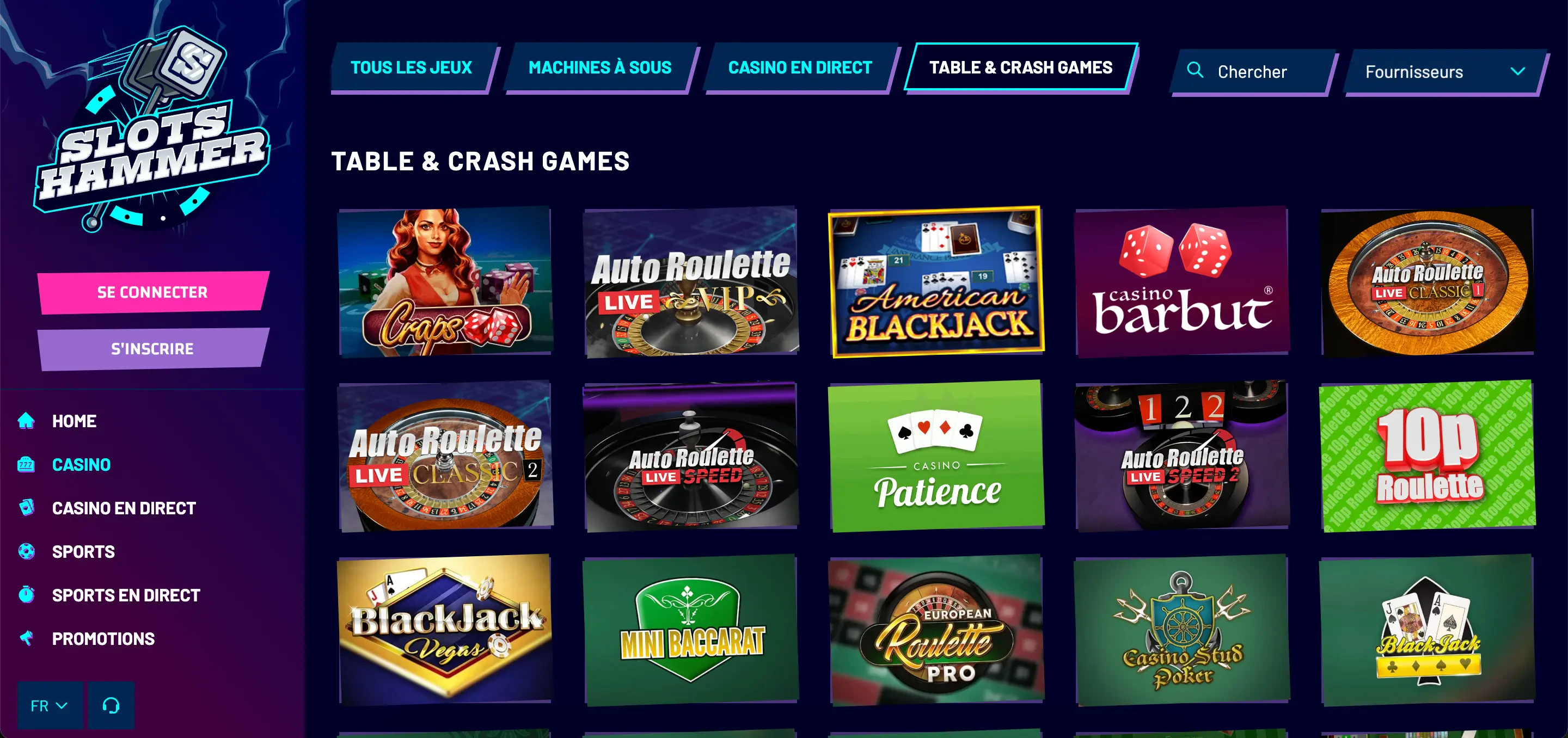 slots hammer jeux de table