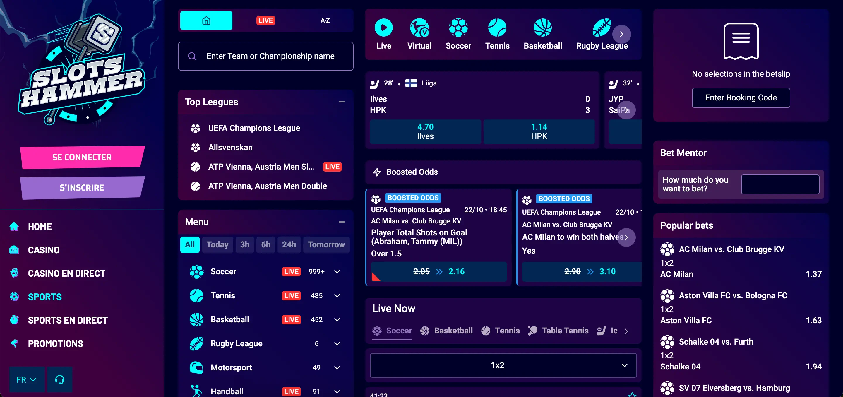 slots hammer paris sportifs