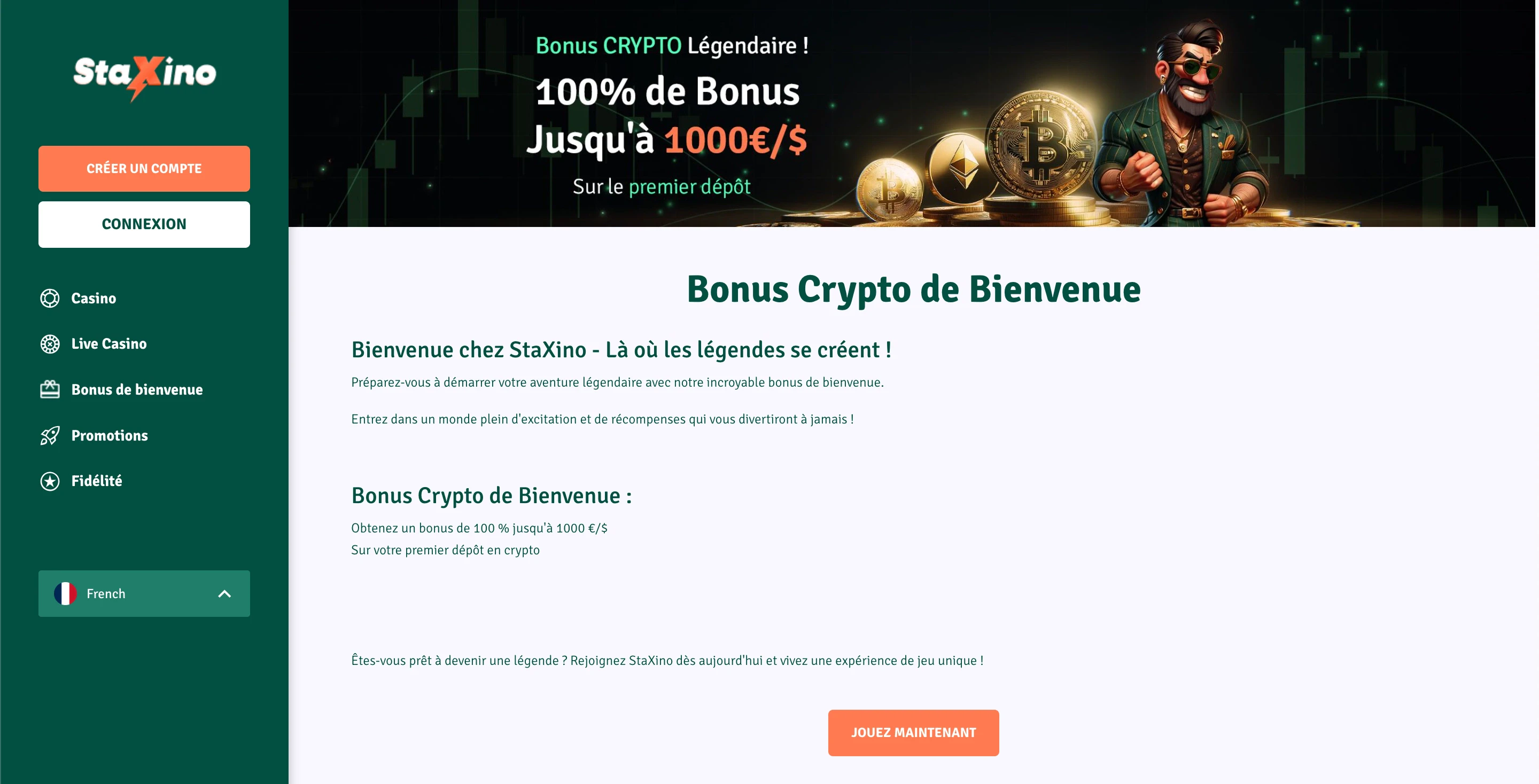 bonus crypto staxino