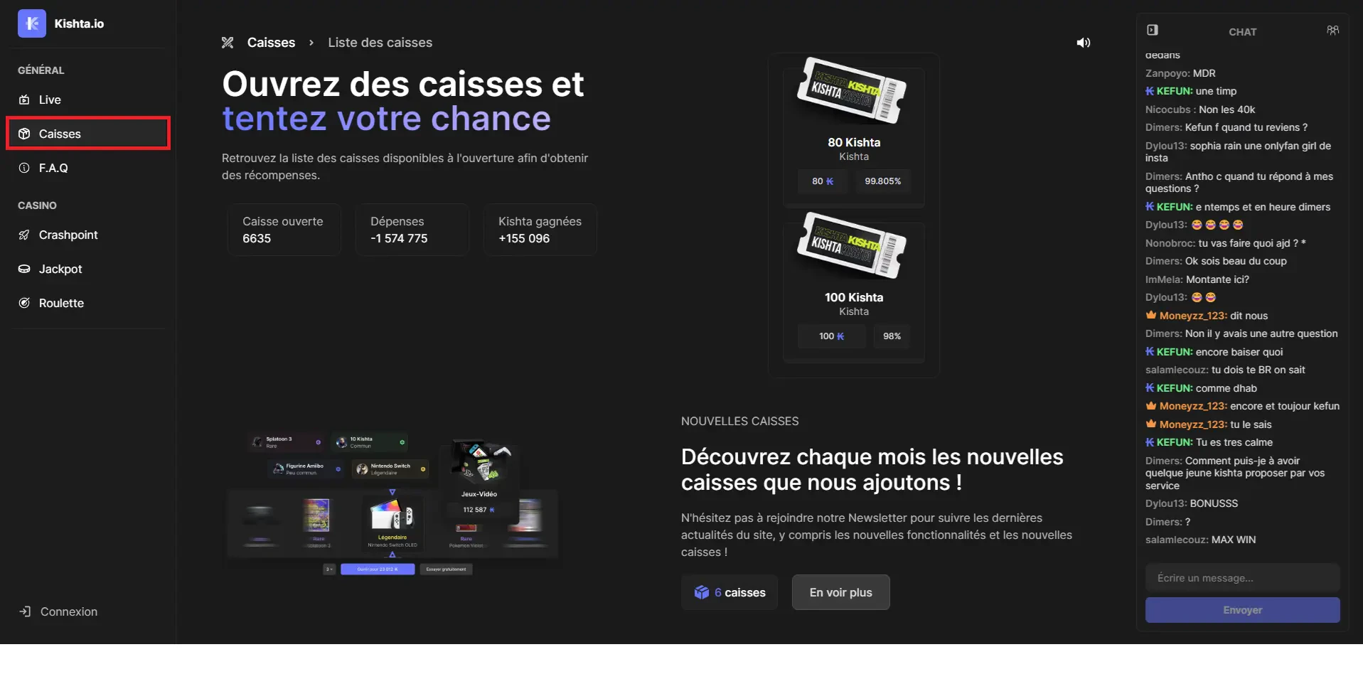 kishta caisses