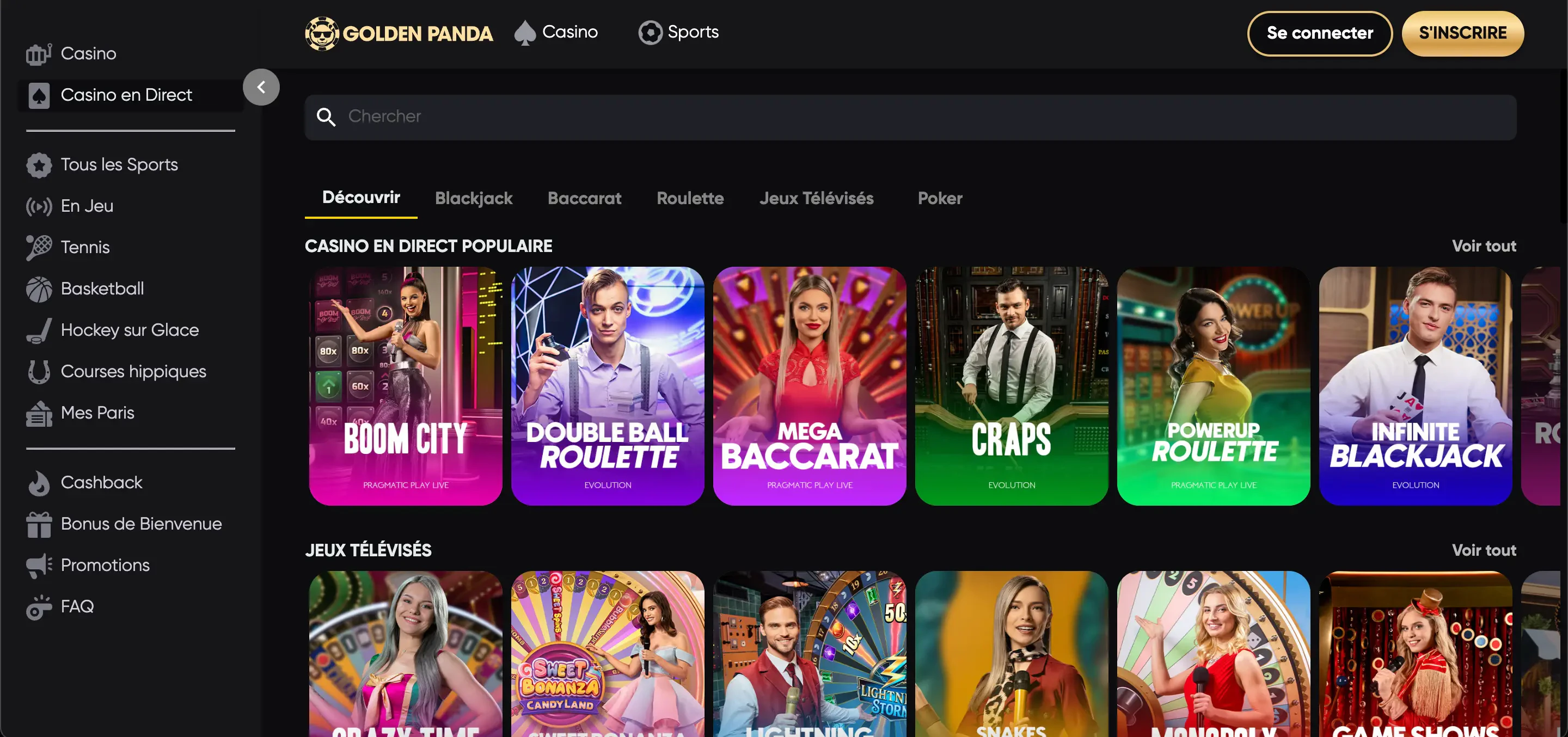 golden panda live casino