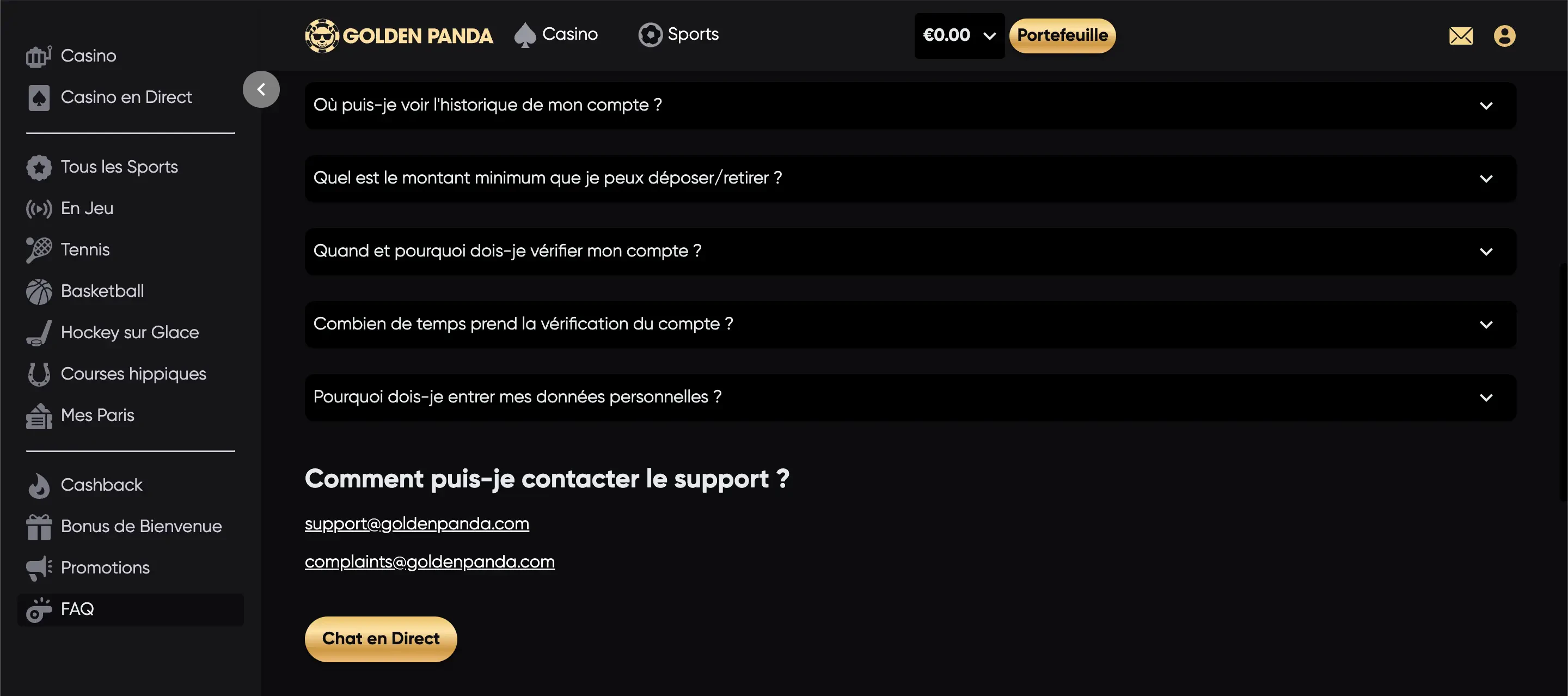 golden panda live chat