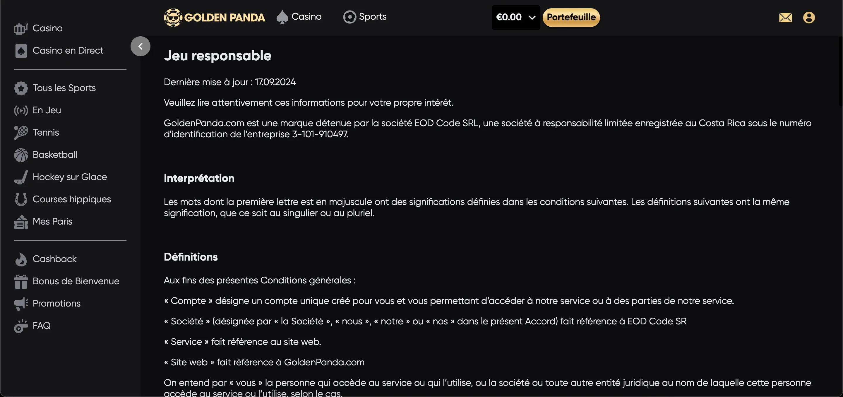 golden panda jeu responsable