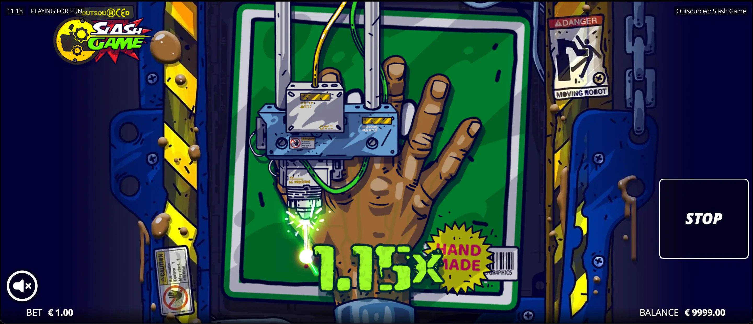 outsourced slash game laser