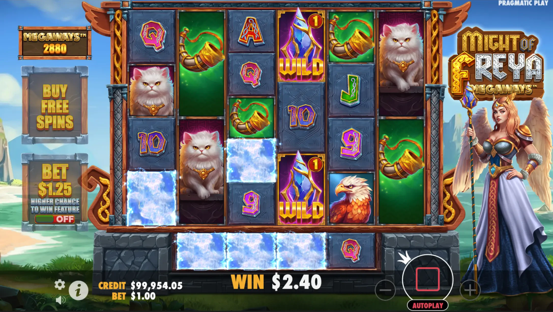 base game might of freya megaways