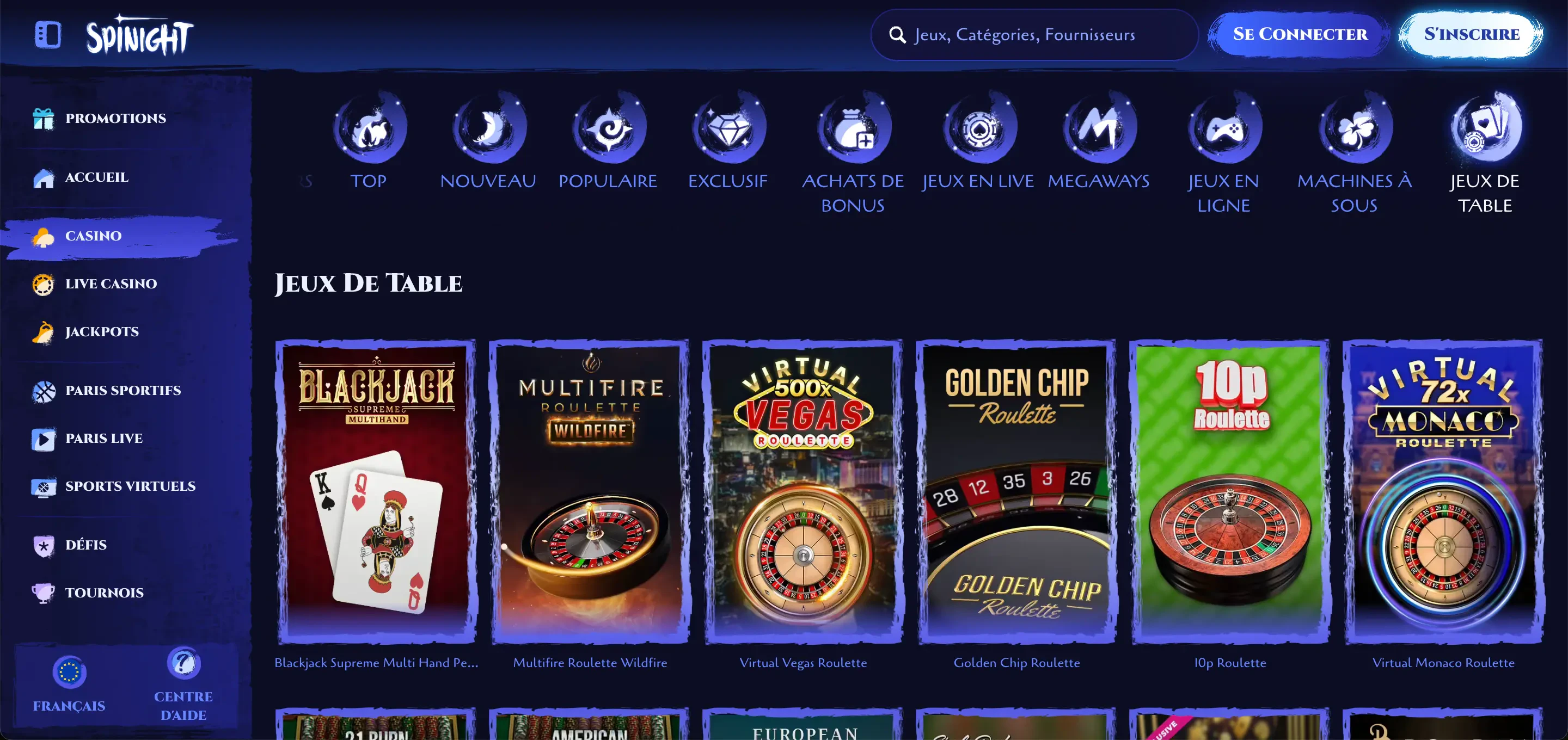 spinight jeux de table