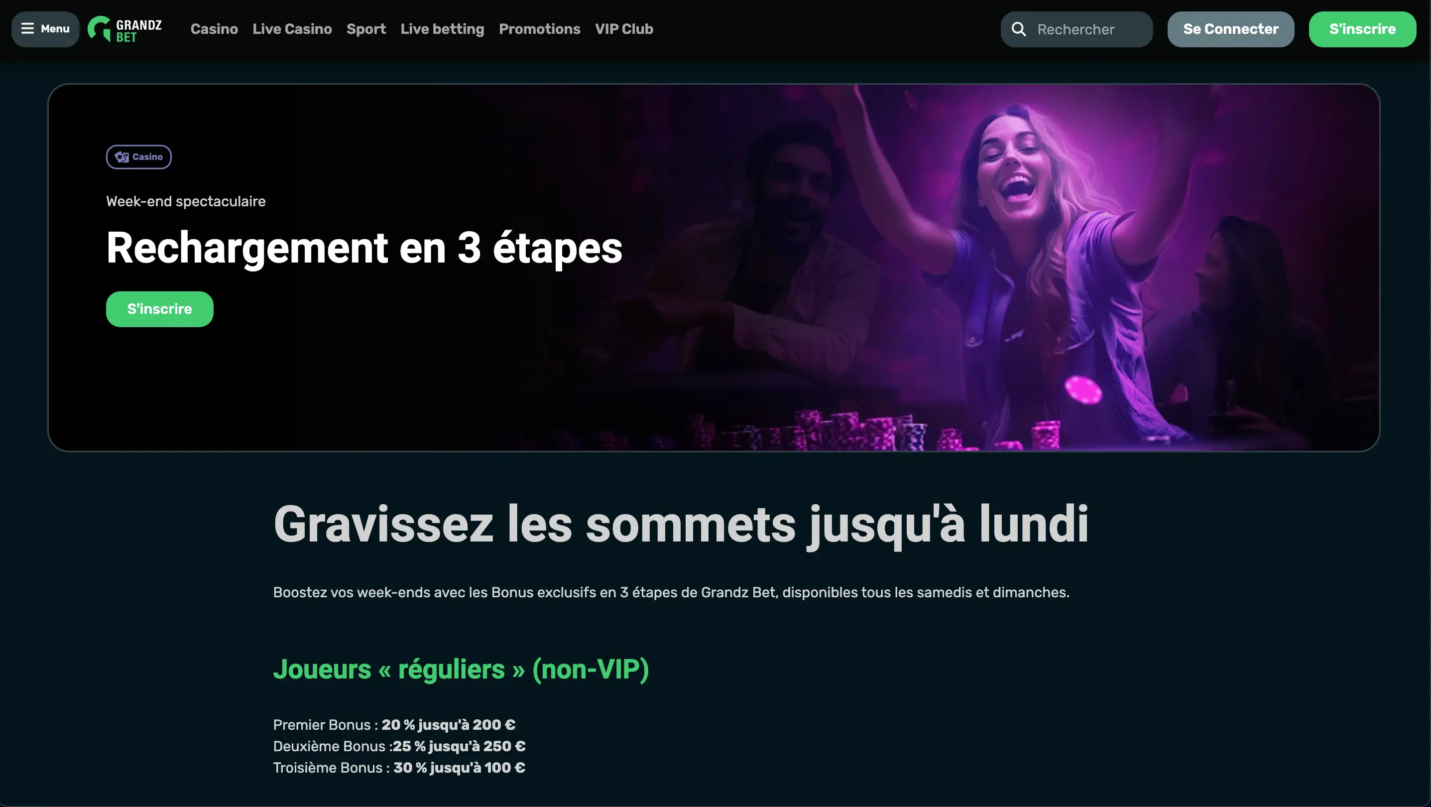 bonus week-end grandz bet