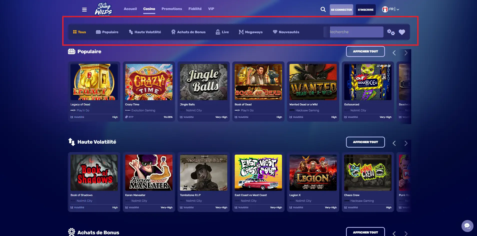 shiny-wilds-casino-jeux