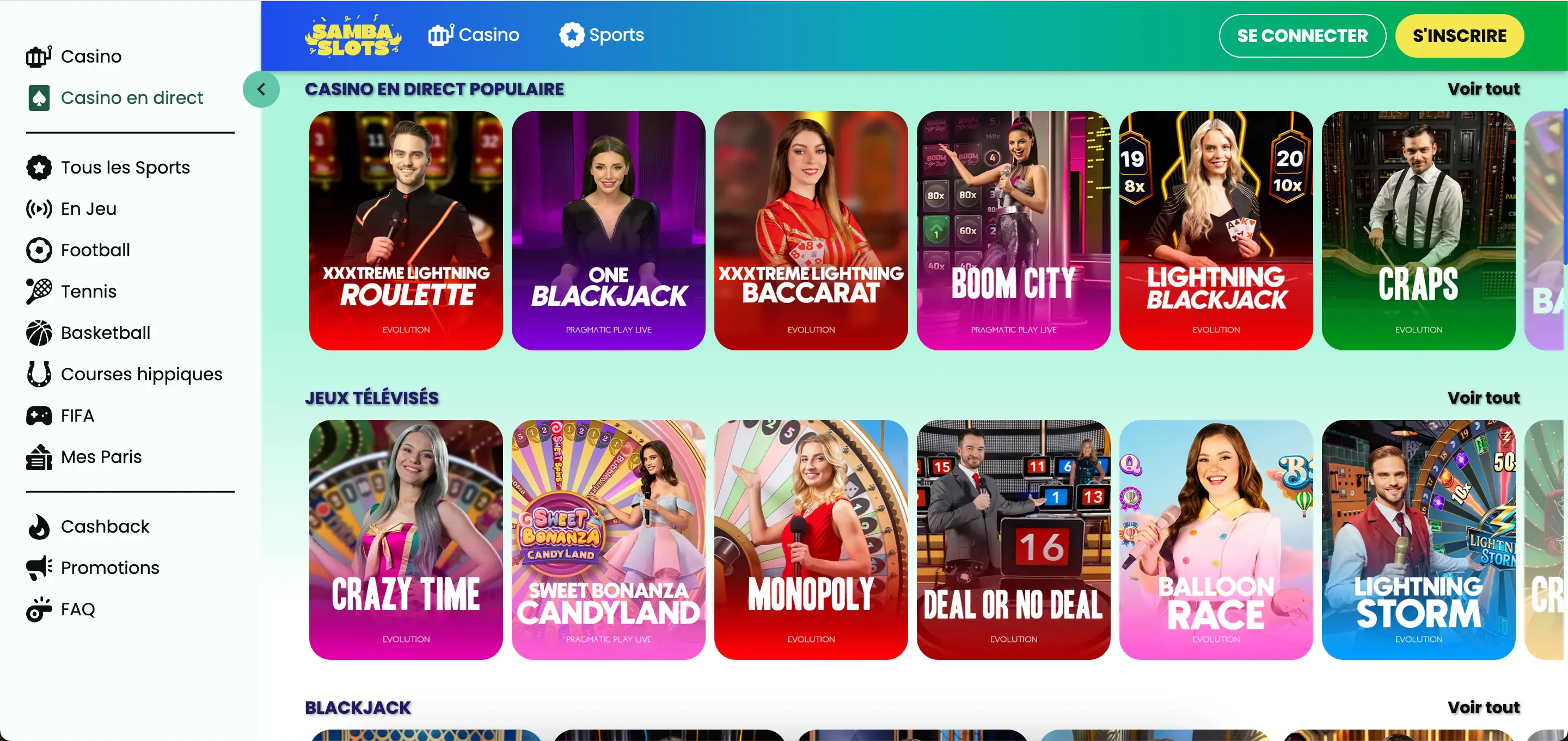 sambaslots live casino