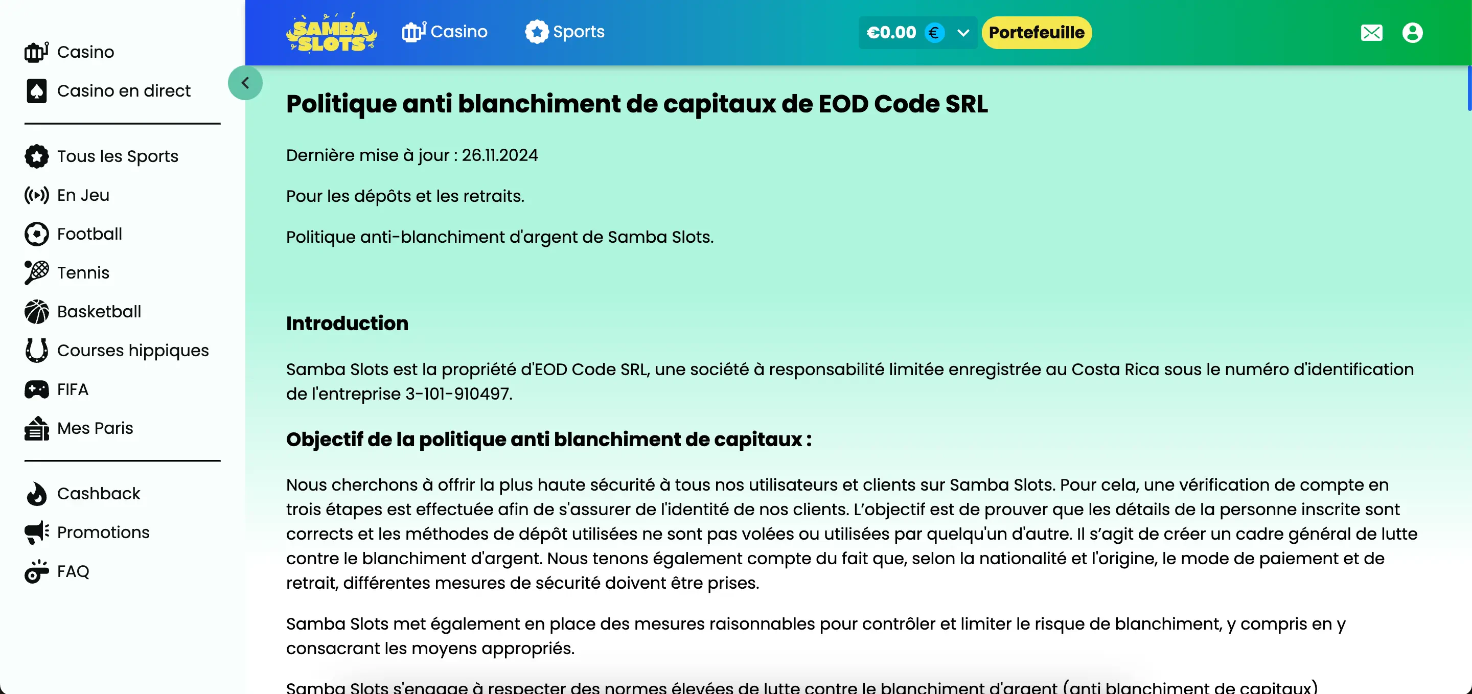 sambaslots sécurité