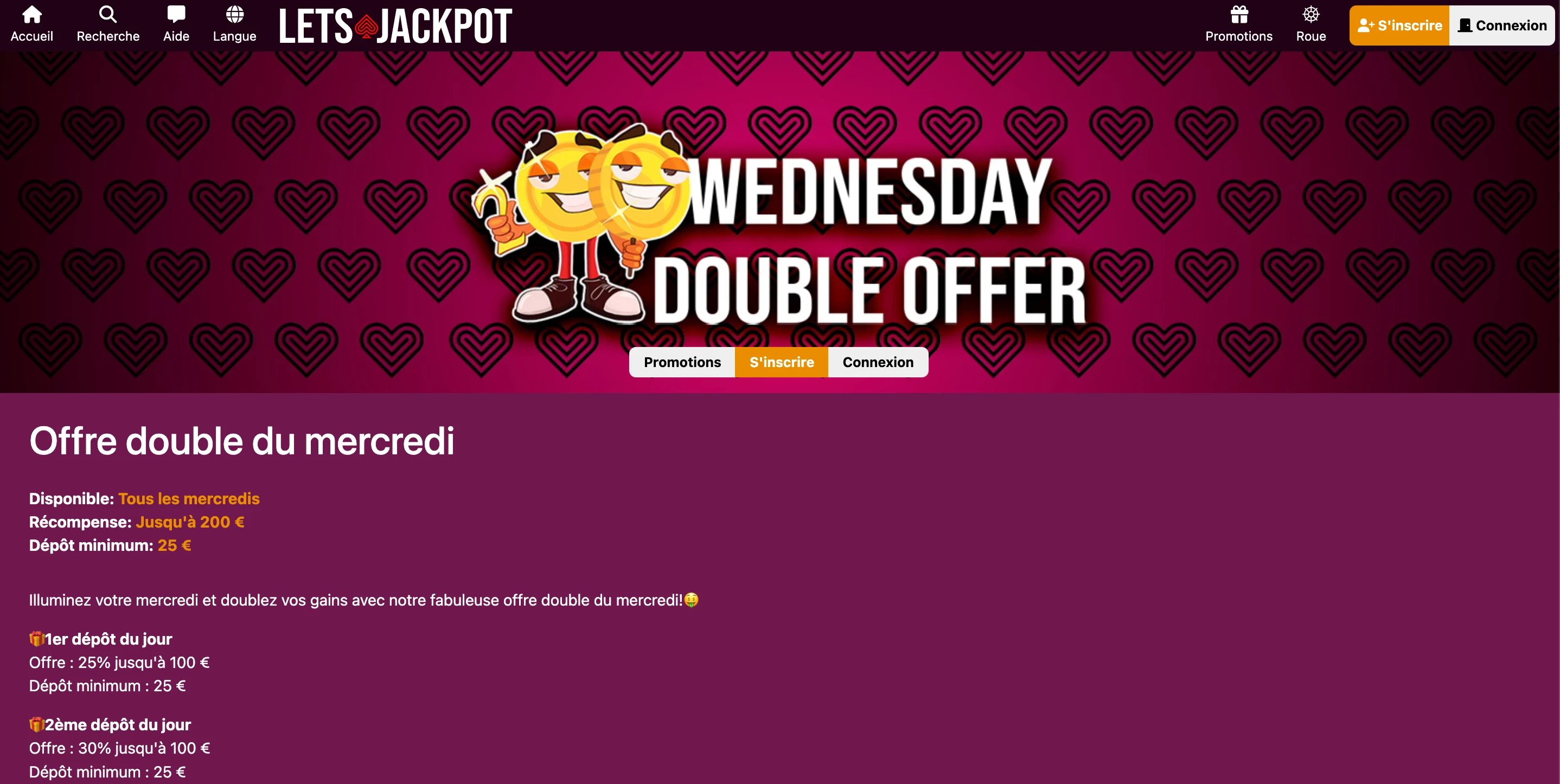 bonus mercredi lets jackpot