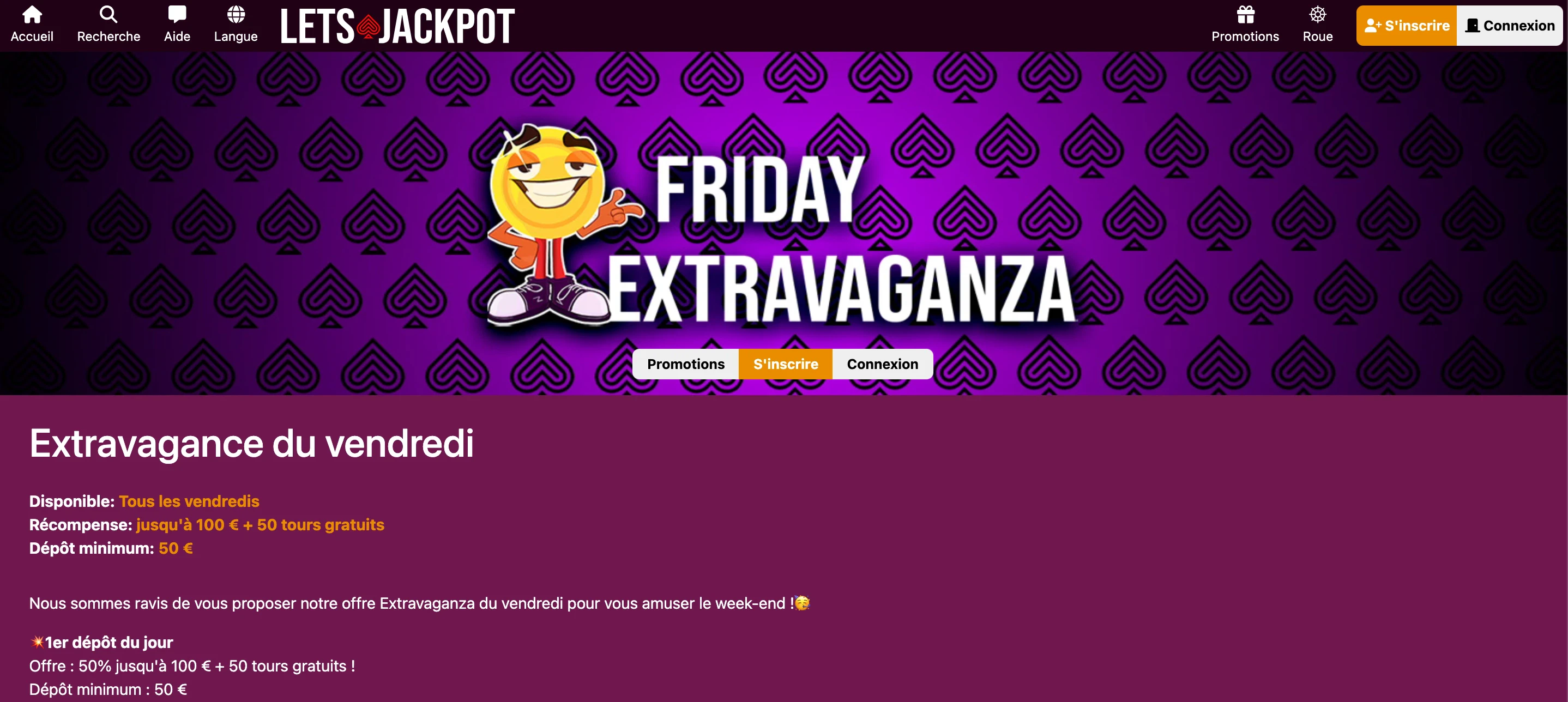bonus vendredi lets jackpot